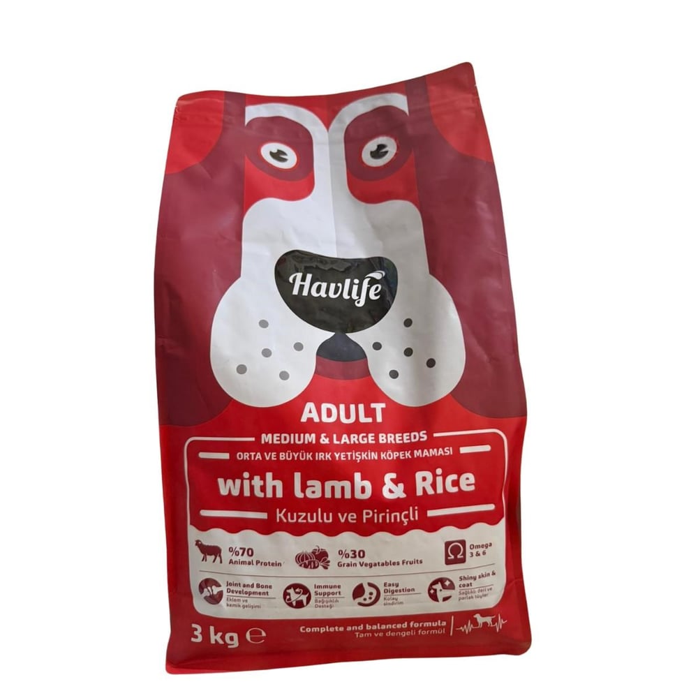 Havlife Orta ve Büyük Irk Kuzulu Yetişkin Köpek Maması 3 Kg