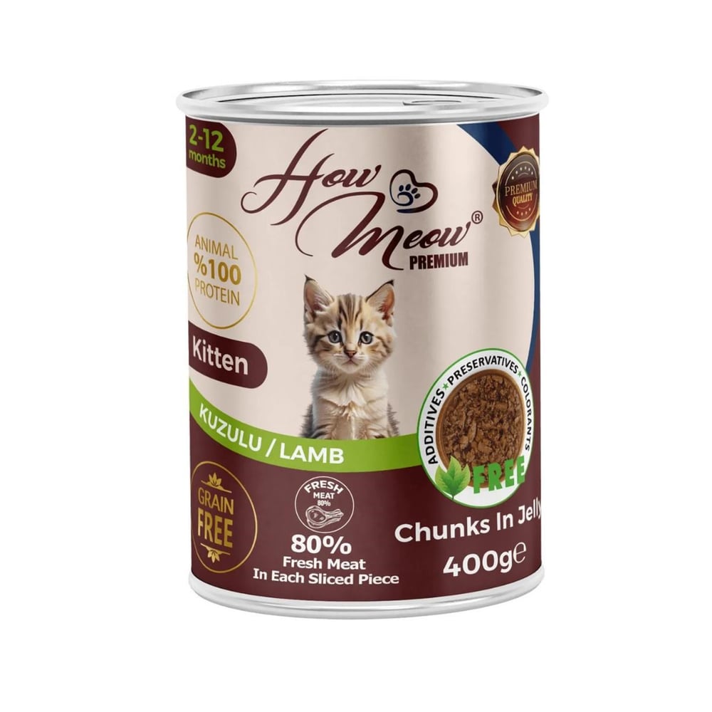 How Meow Kuzulu Jöleli Parça Etli Yavru Kedi Konservesi 400 Gr