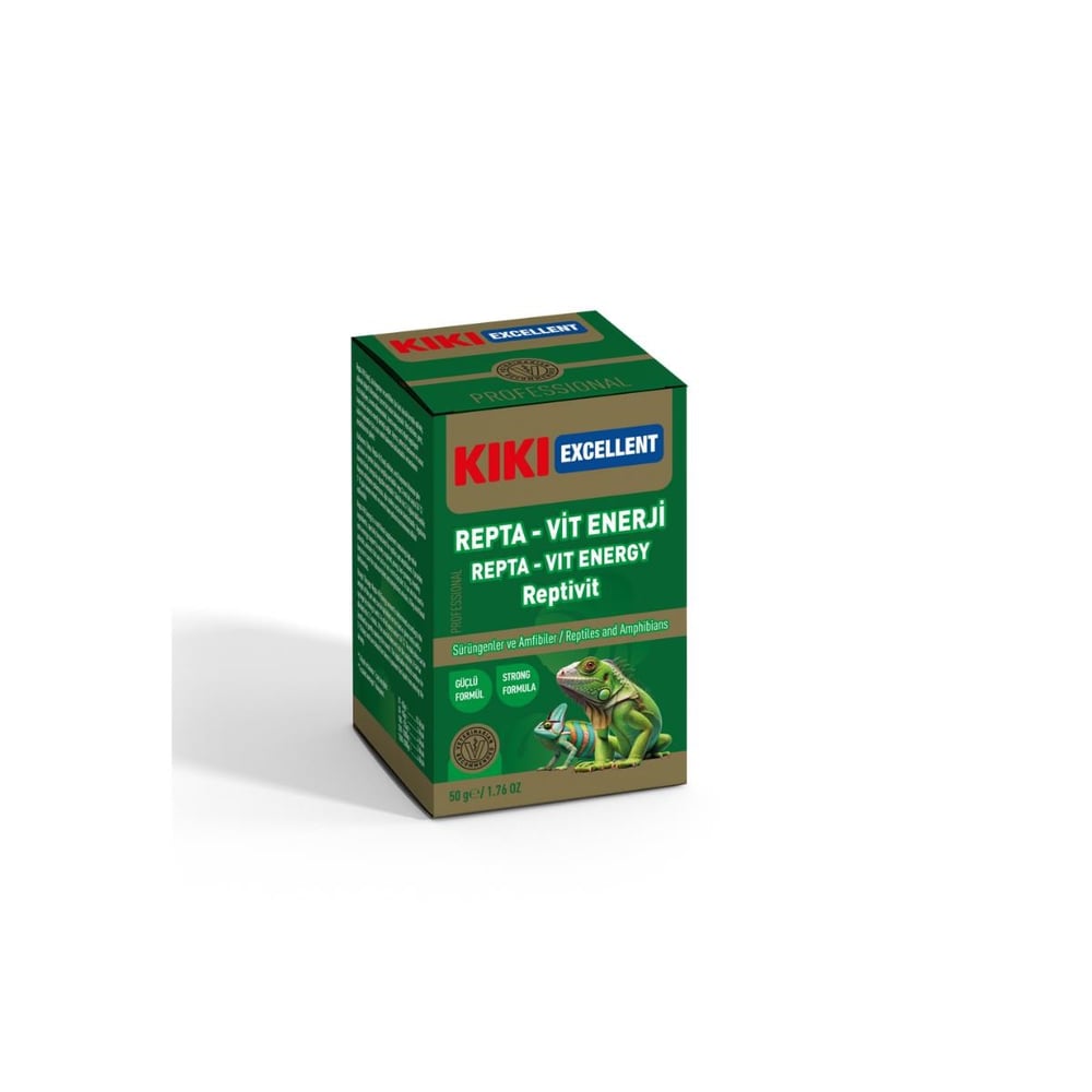 Kiki Excellent Repta-Vit Enerji Reptivit Sürüngenler ve Amfibiler için Toz Mineral 50 Gr
