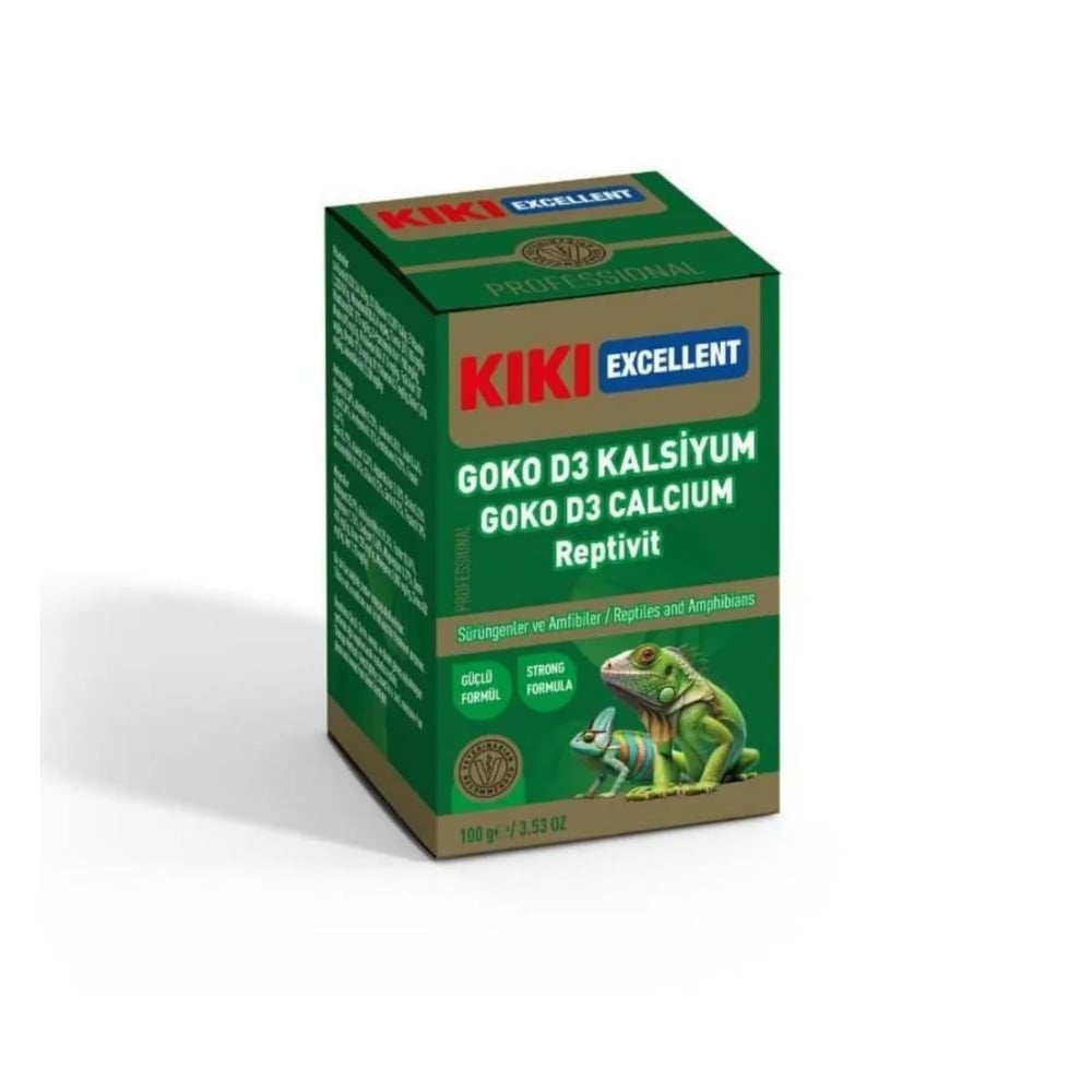 Kiki Excellent Sürüngen & Amfibiler İçin Goko D3 Kalsiyum Tozu 100 Gr