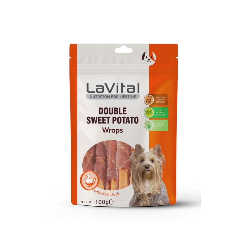 LaVital Double Sweet Potato Ördek Eti Sarılı Köpek Ödül Maması 100gr