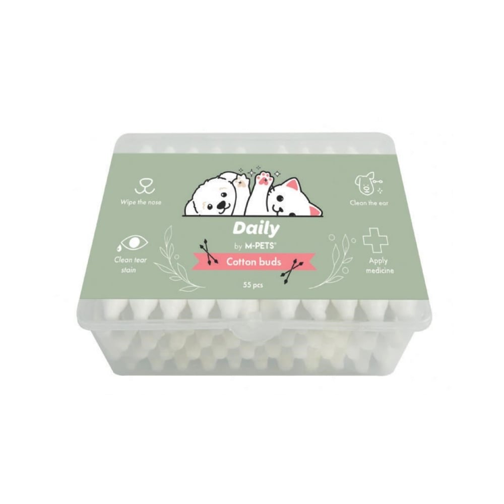 M-PETS DAILY KULAK BURUN GÖZYAŞI TEMİZLME PAMUĞU 55Lİ