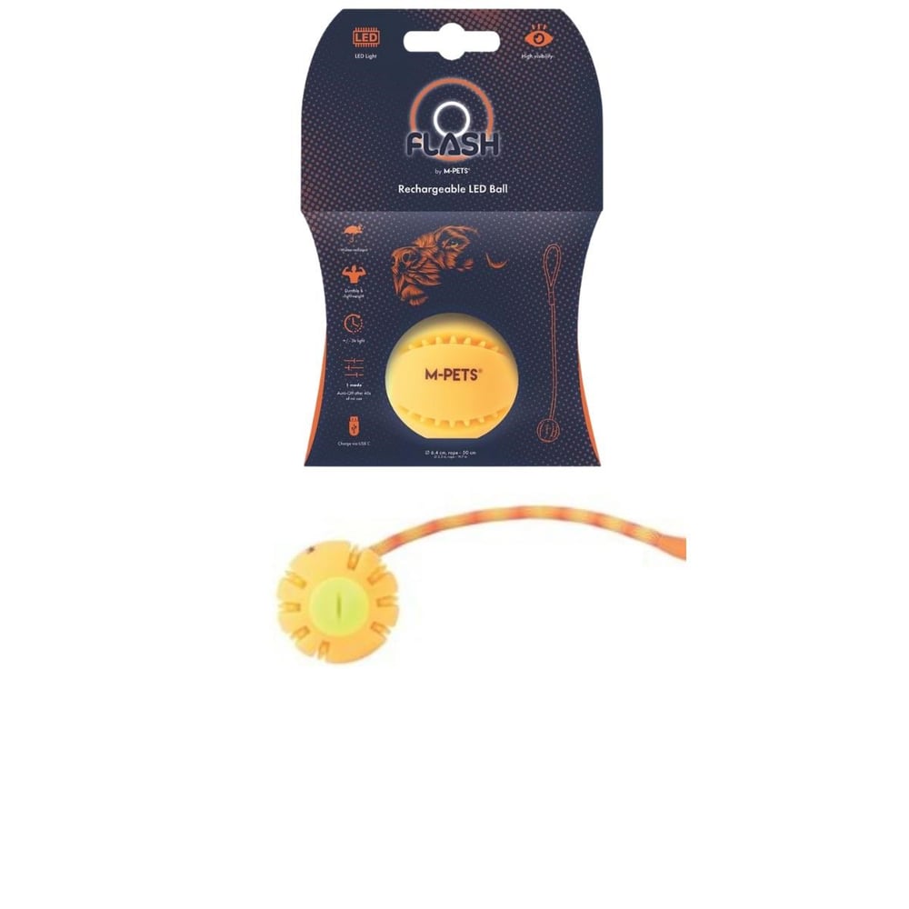 M-PETS FLASH LED BALL ORANGE KÖPEK OYUNCAĞI