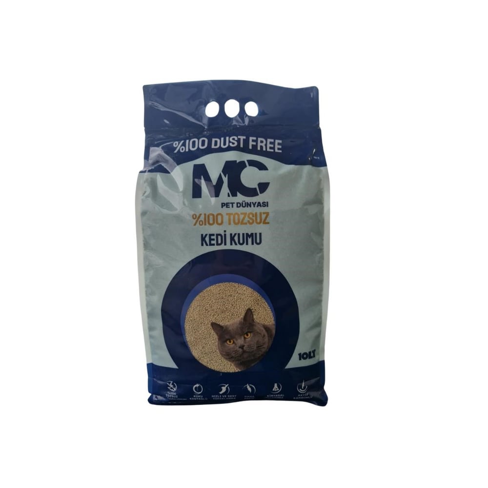 MC Cat Aktif Karbon Tozsuz MicroBall Kedi Kumu 10 Lt