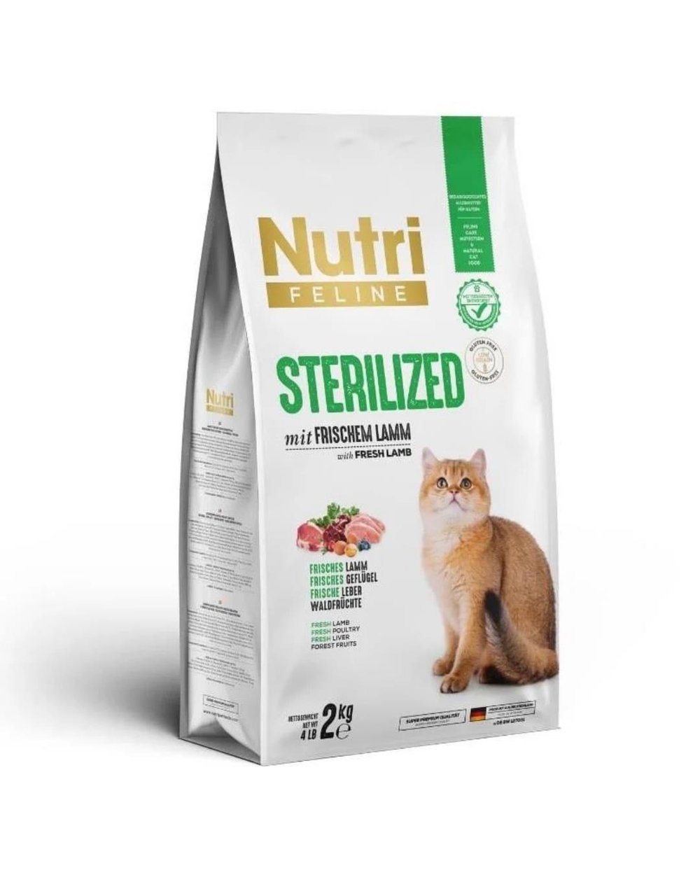 Nutri Feline Sterilised Kısırlaştırılmış Kuzulu Kedi Maması 2 kg