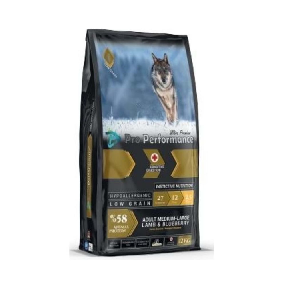 Pro Performance Kuzulu Yaban Mersinli Orta ve Büyük Irk Yetişkin Köpek Maması 12 Kg
