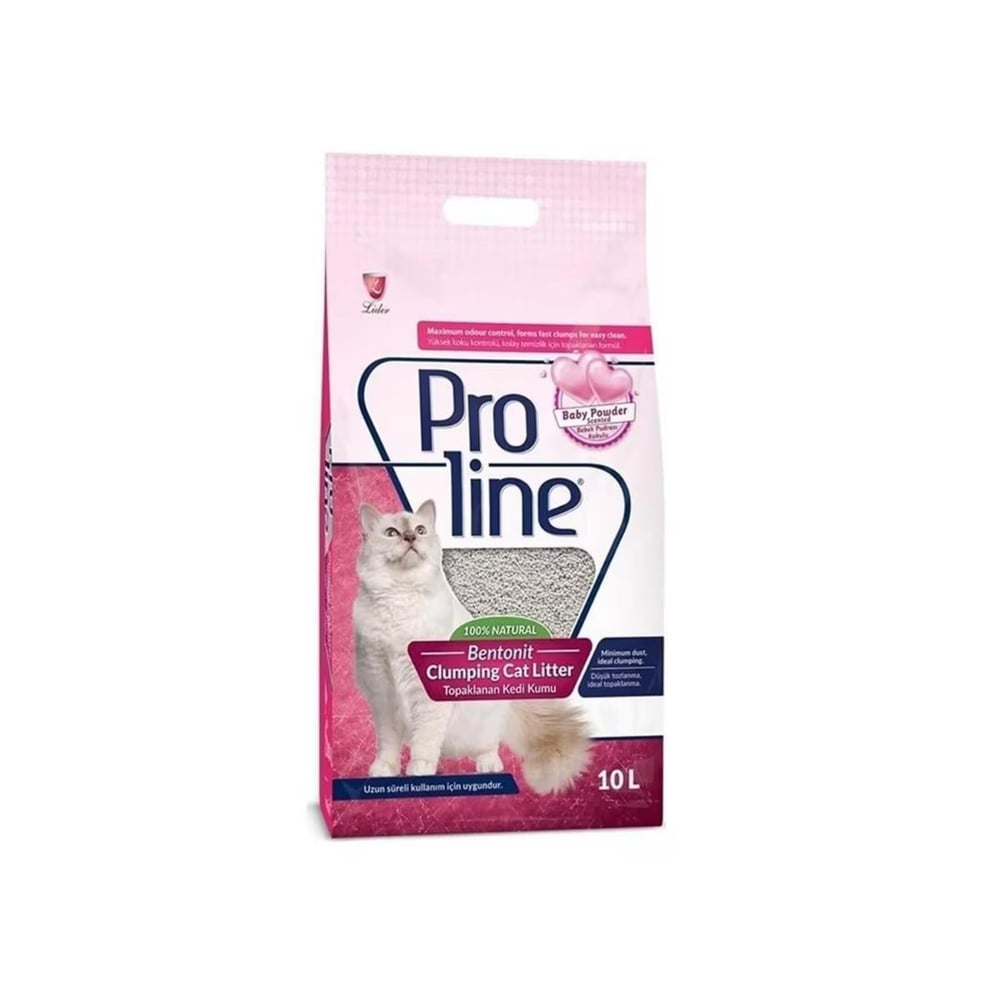 Proline Bebek Pudrası Kokulu Bentonit Kalın Taneli Kedi Kumu 10lt