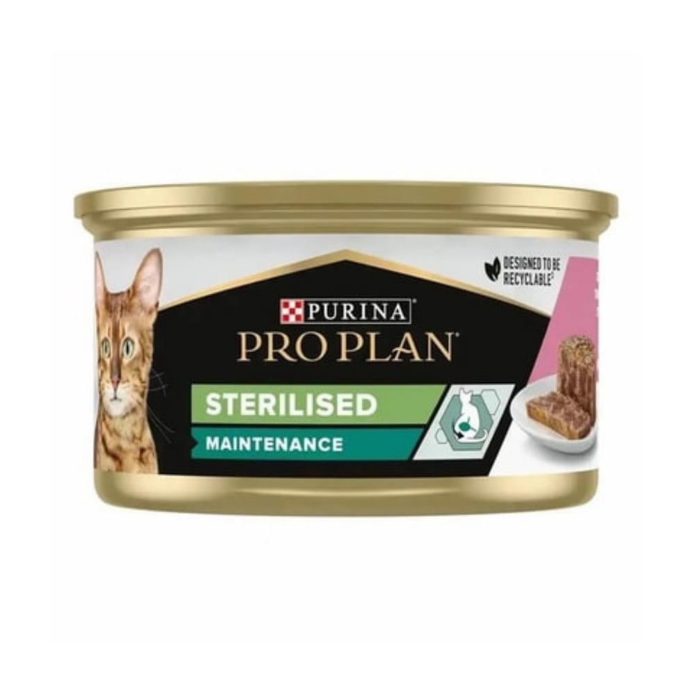 Proplan Sterilised Somonlu ve Ton Balıklı Kısırlaştırılmış Kedi Konservesi 85 gr