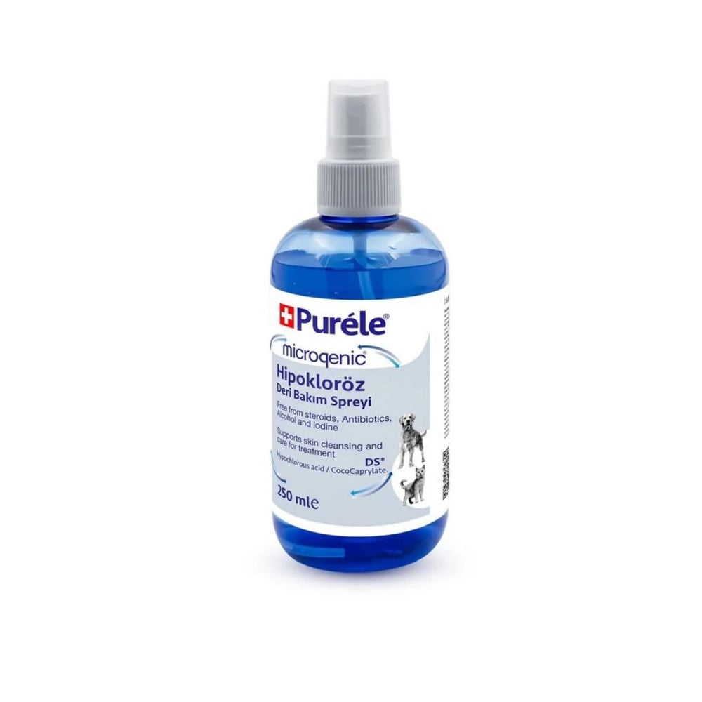 PURELE HİPOKLORÖZ KEDİ VE KÖPEKLER İÇİN DERİ BAKIM SPREY 250ML