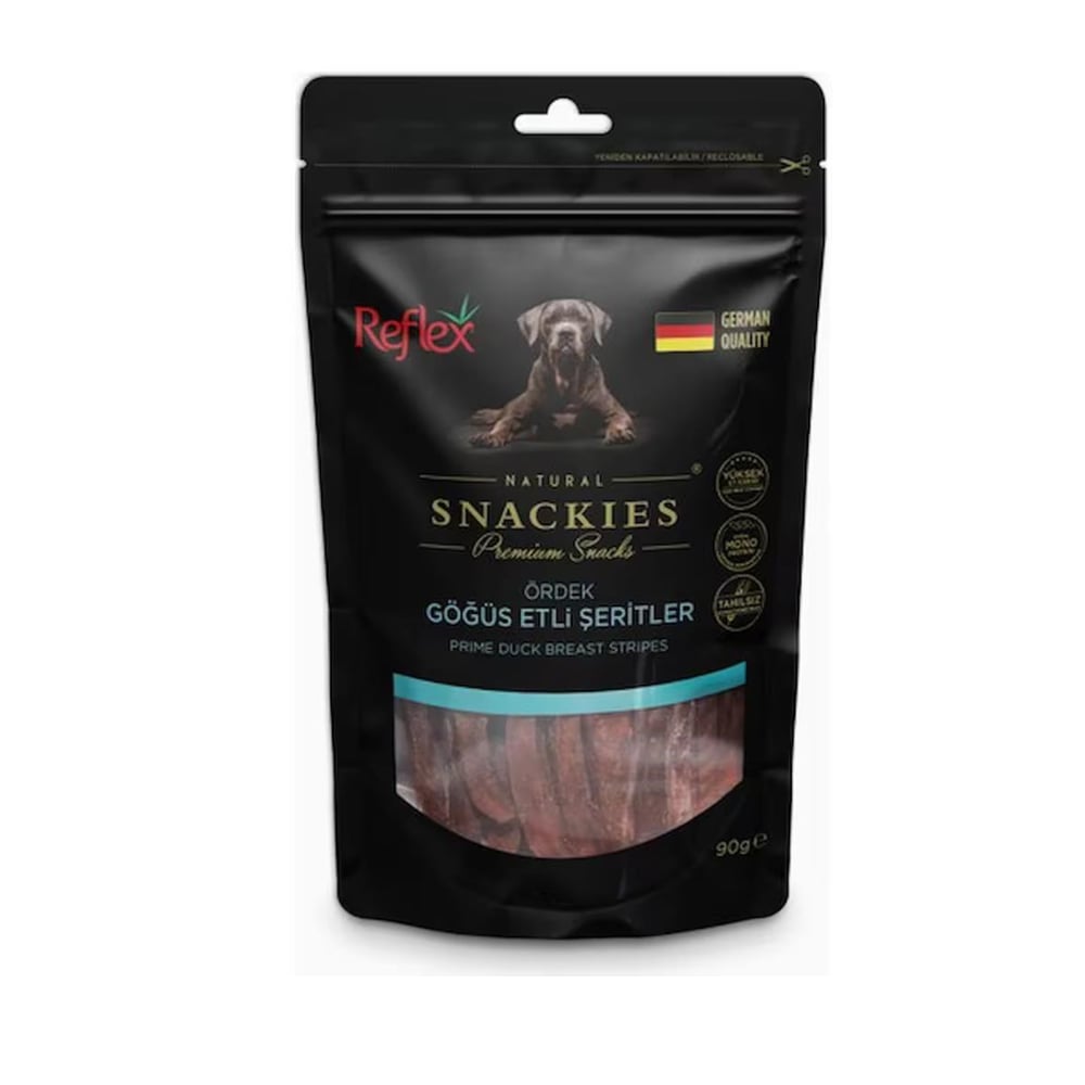 Reflex Snackies Ördek Göğüs Şeritleri Kurutulmuş Et Köpek Ödülü 90gr