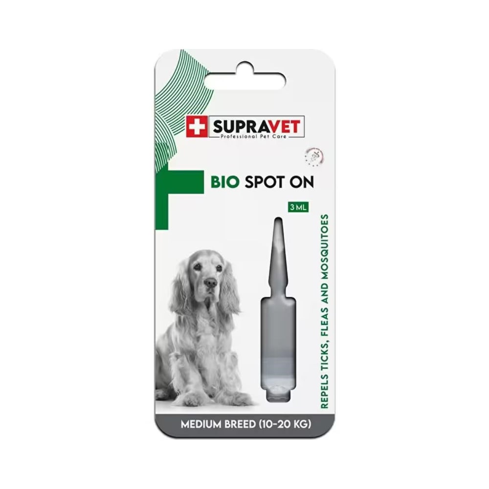 Supravet Orta Irk Köpek Deri ve Tüy Bakım Yağı Bit Pire Kene Dış Parazit Ense Damlası


