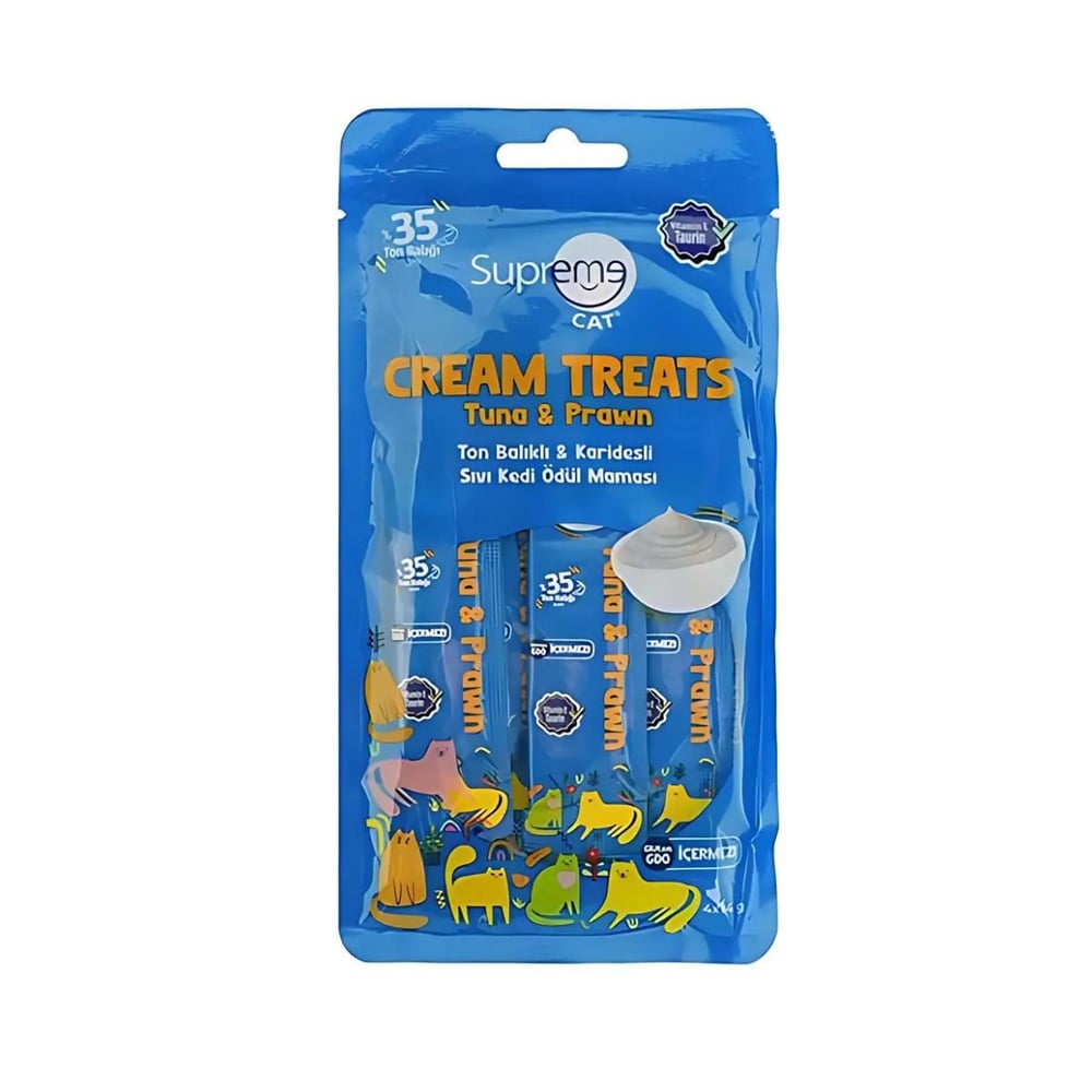 Supreme Cat Ton Balıklı ve Karidesli Krema Kedi Ödülü 4x14gr