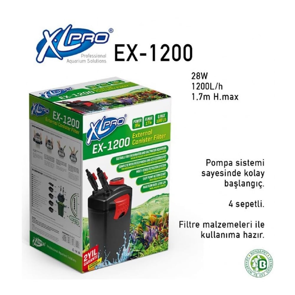XLPRO EX-1200 DIŞ FİLTRE 1200L/H (DOLU)