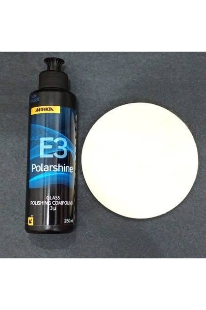 Mirka Polarshine  E3 Cam Polisaj Ürünü  250ml ve Flexipads Cam Pata Keçesi Seti 