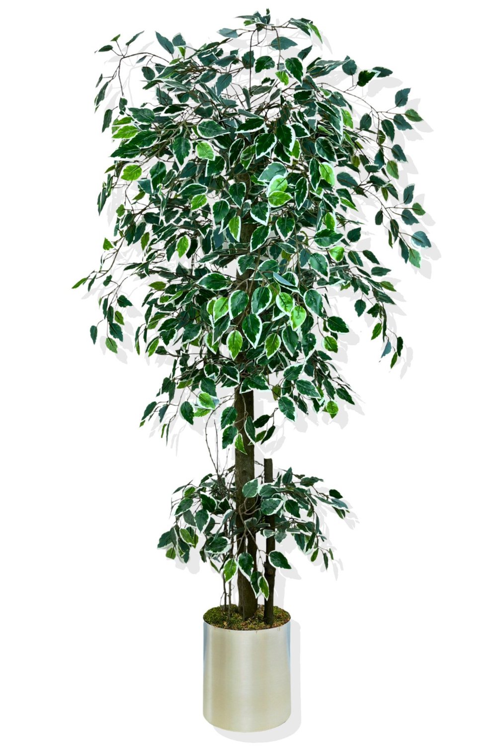 Benjamin Starlight Beyaz-Yeşil 175 Cm Yapay Ağaç Galvaniz Saksı