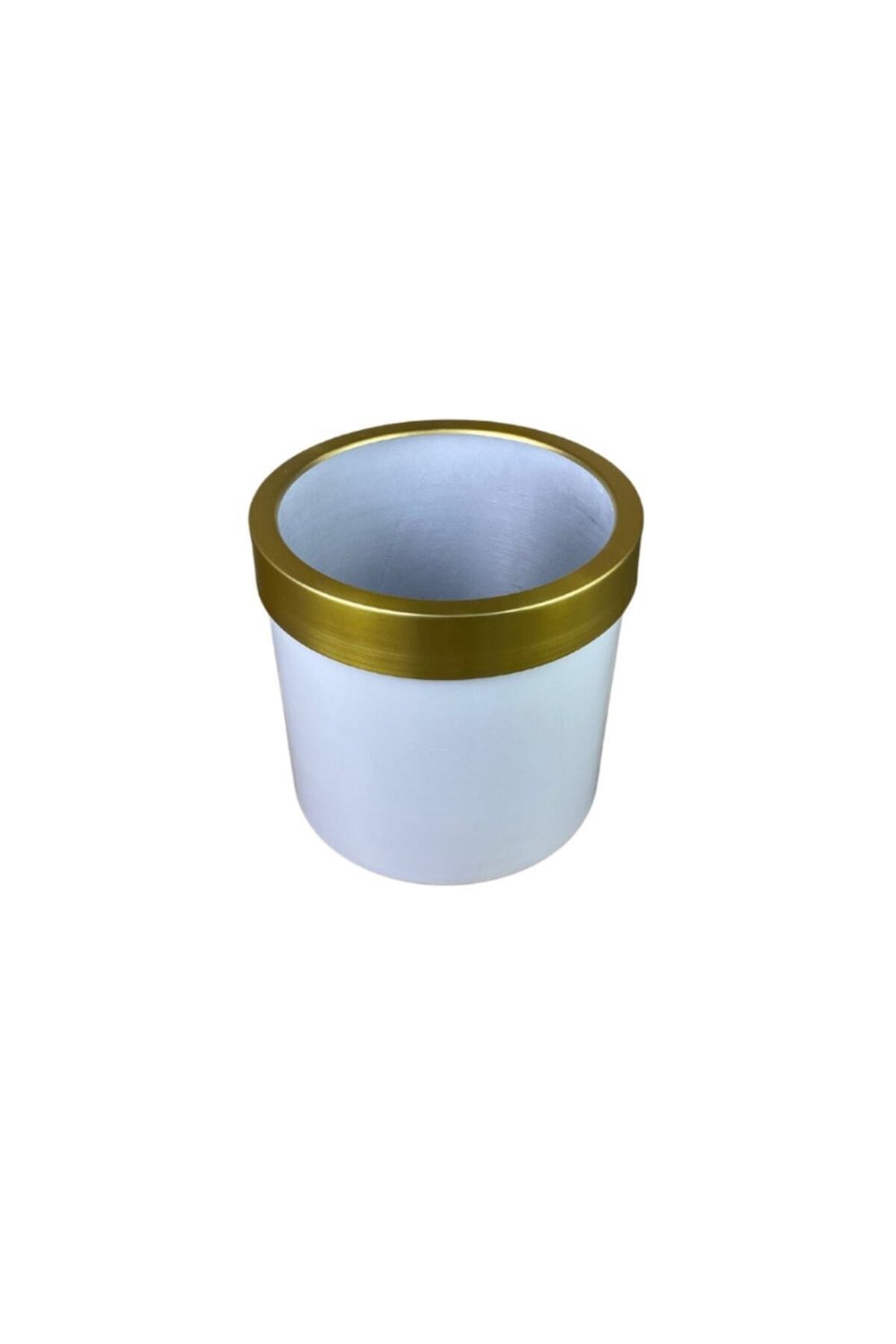 Gold Kemerli 30x30 Beyaz Saksı
