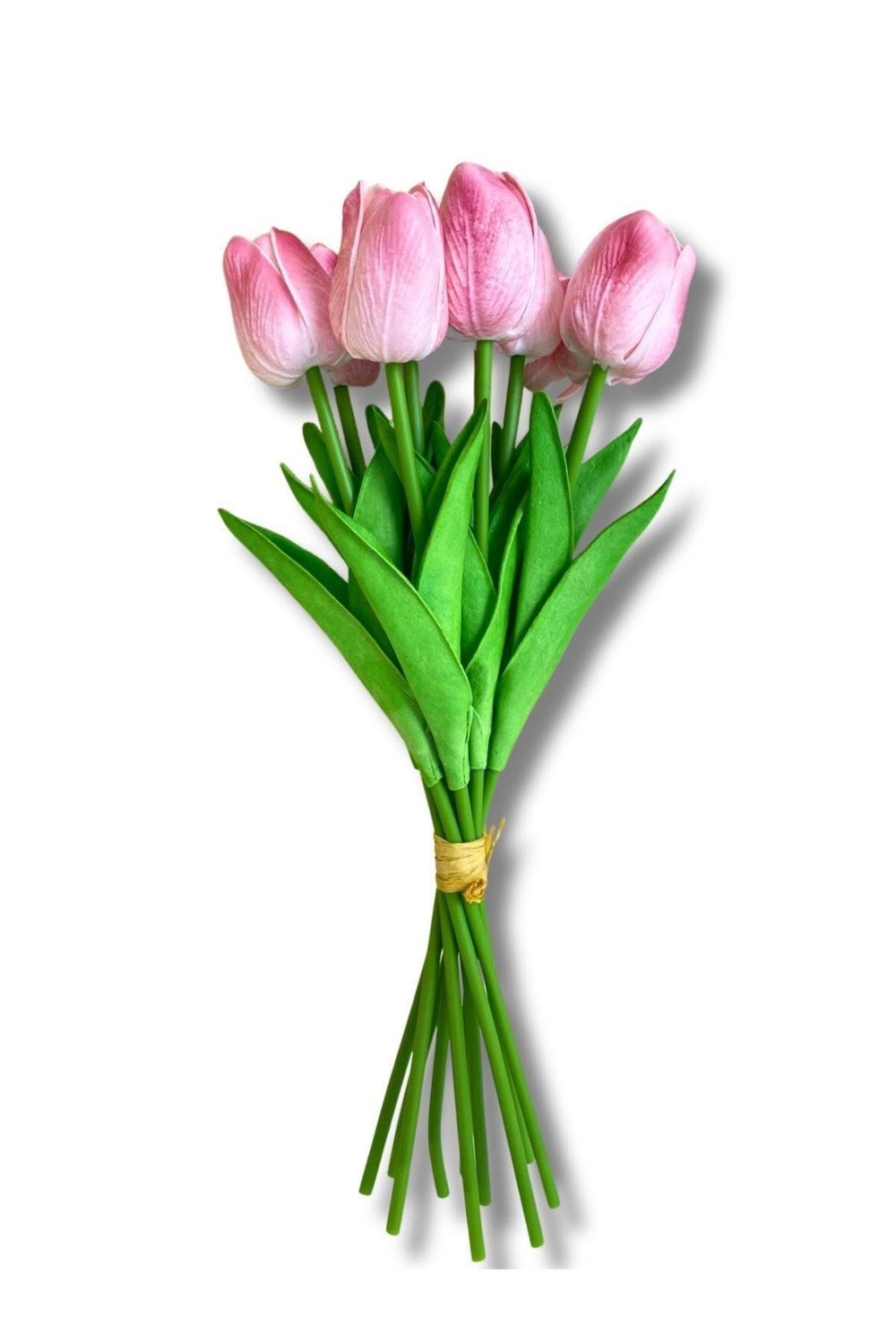 Yapay 8 Li Islak Lale Buketi 33 Cm Pembe