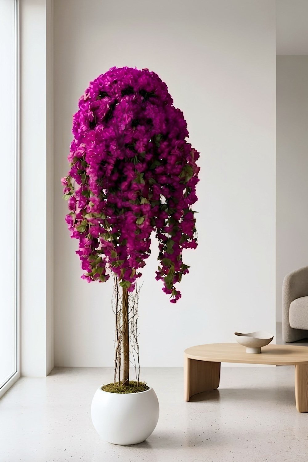 Yapay Begonvil Ağacı Mor 180 cm - 27*33 Küre Saksılı