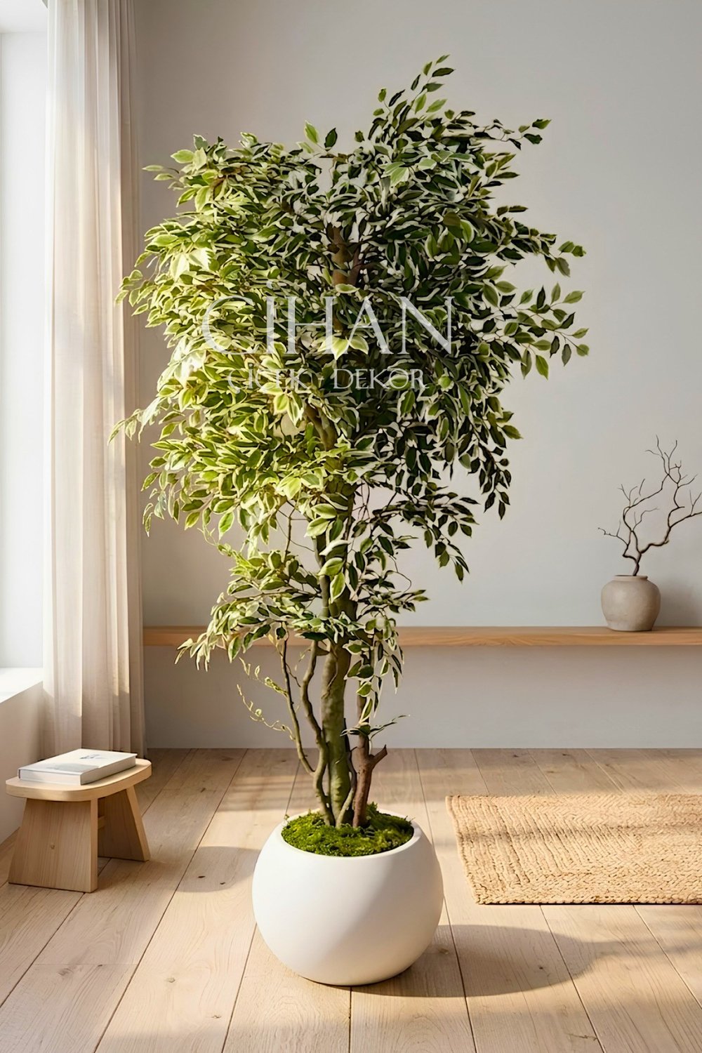 Yapay Benjamin Starlight Ağacı 180 cm - Küre Saksılı
