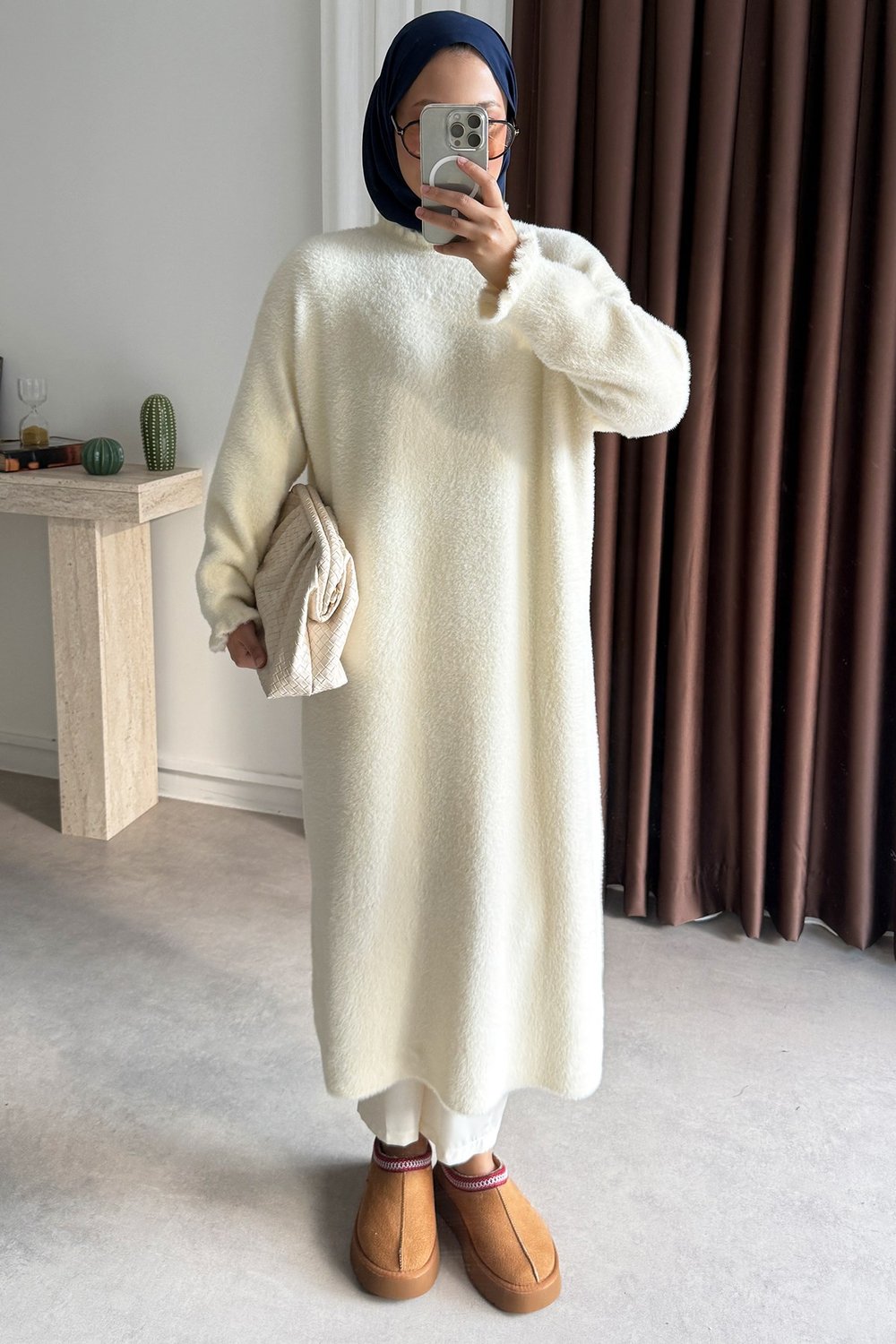Angora Elbise - Beyaz