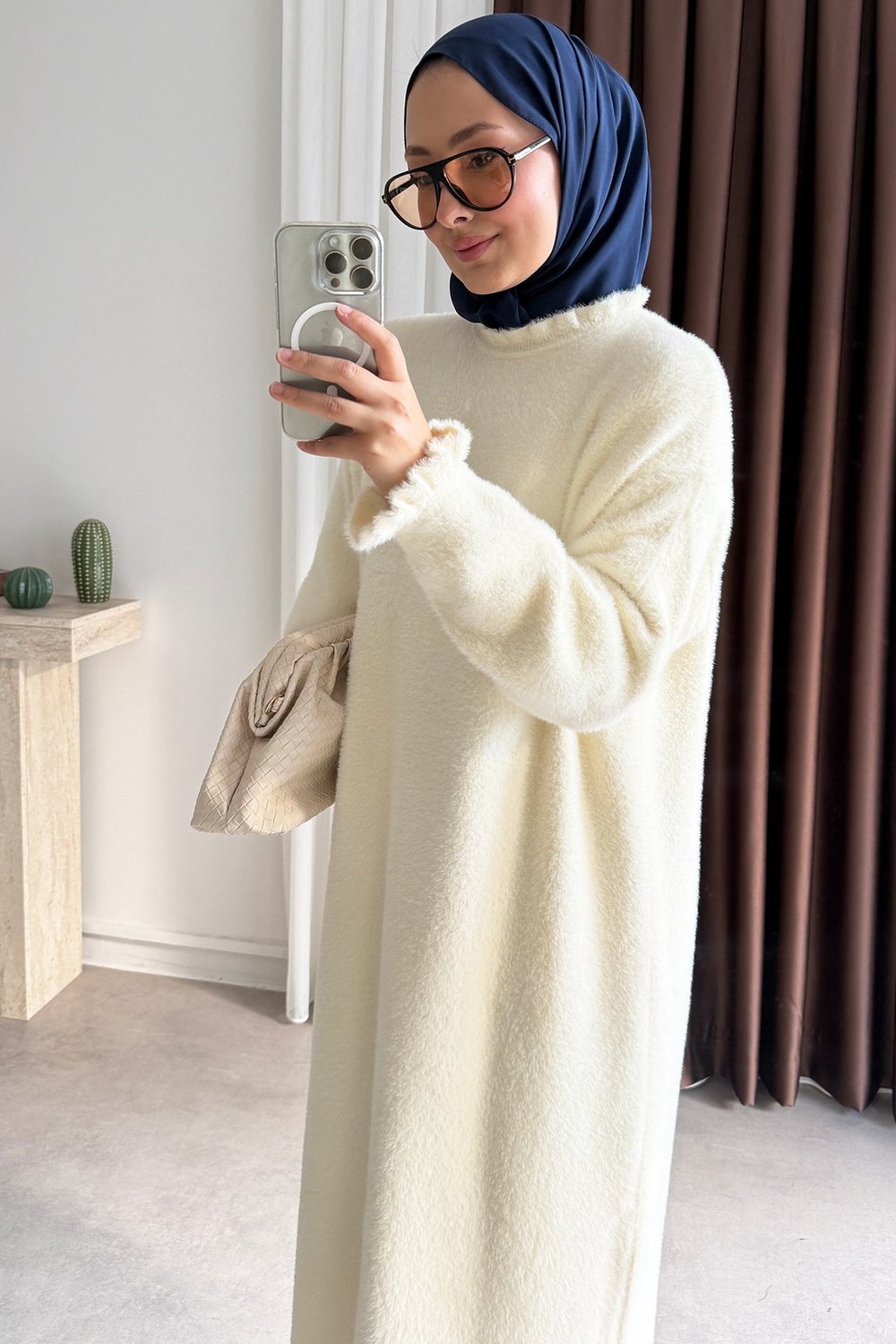 Angora Elbise - Beyaz