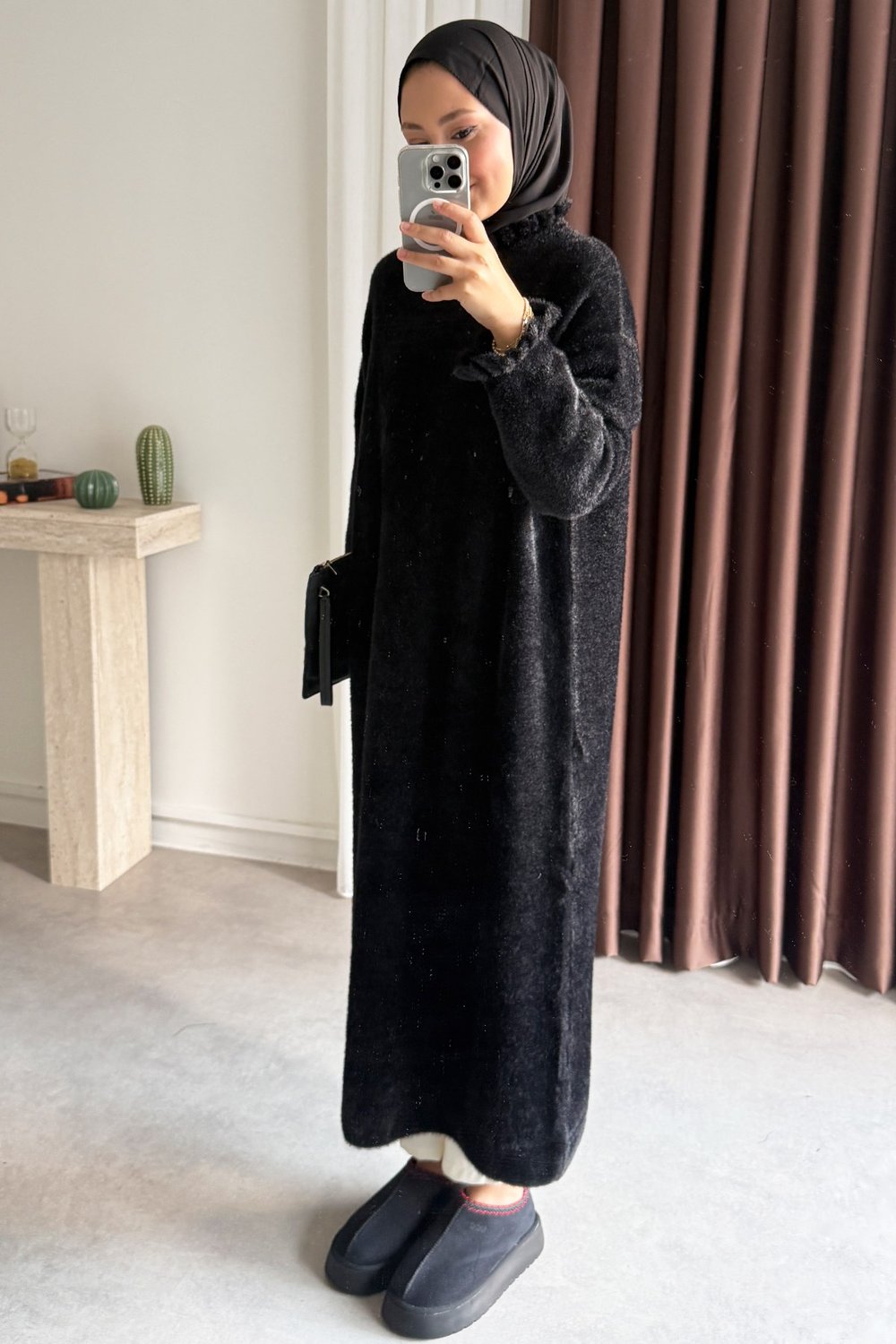 Angora Elbise - Siyah
