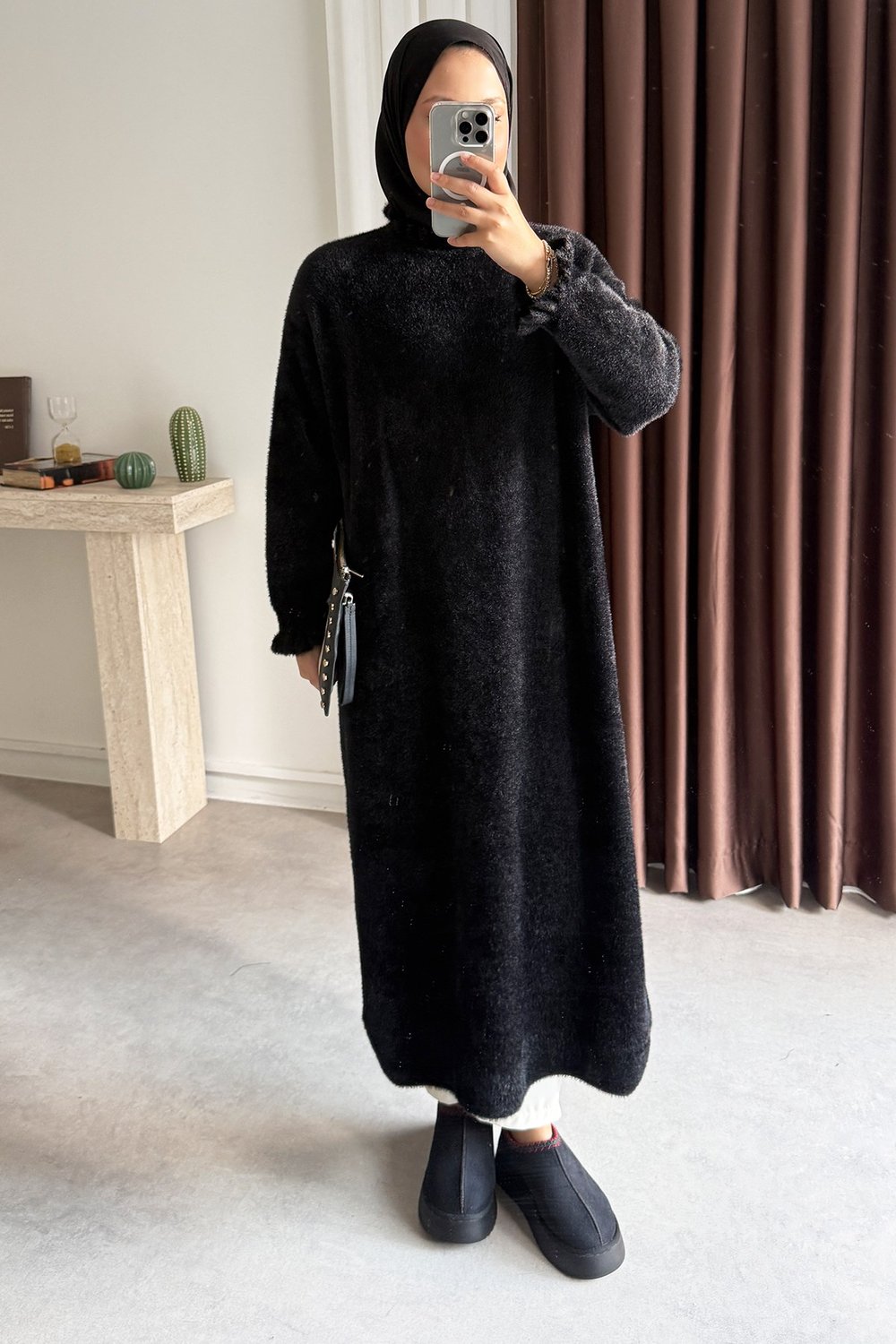 Angora Elbise - Siyah