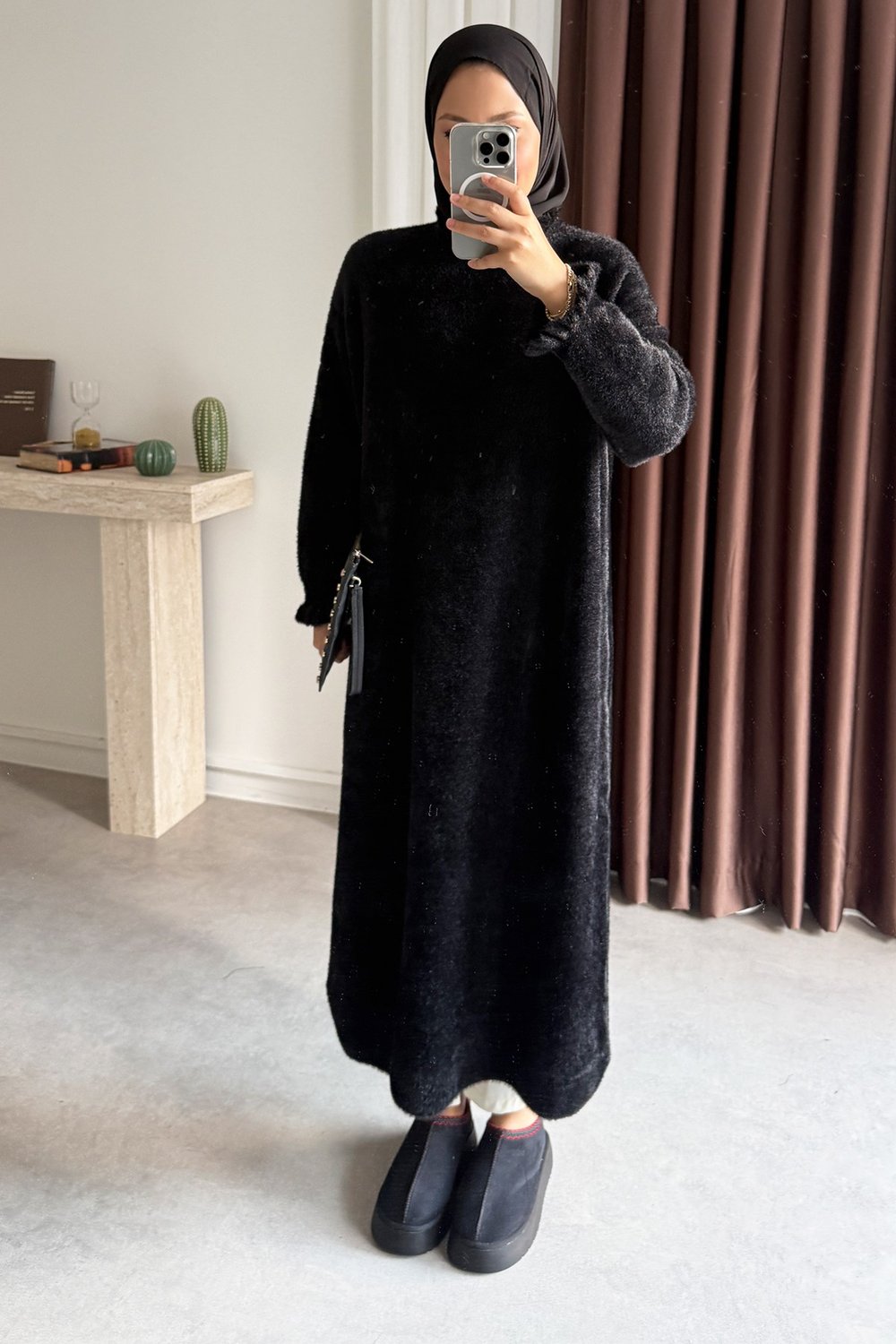 Angora Elbise - Siyah