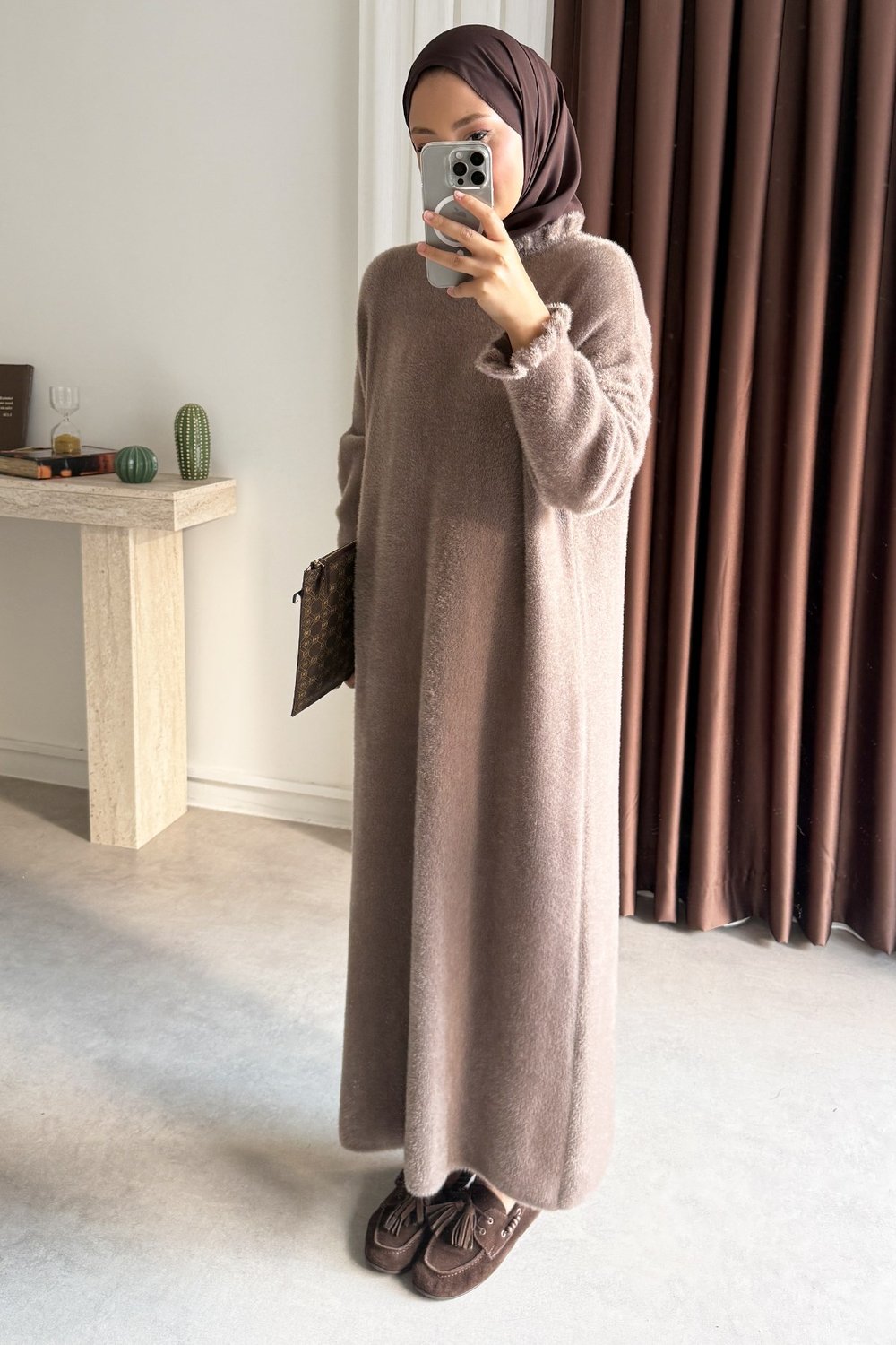 Angora Elbise - Vizon
