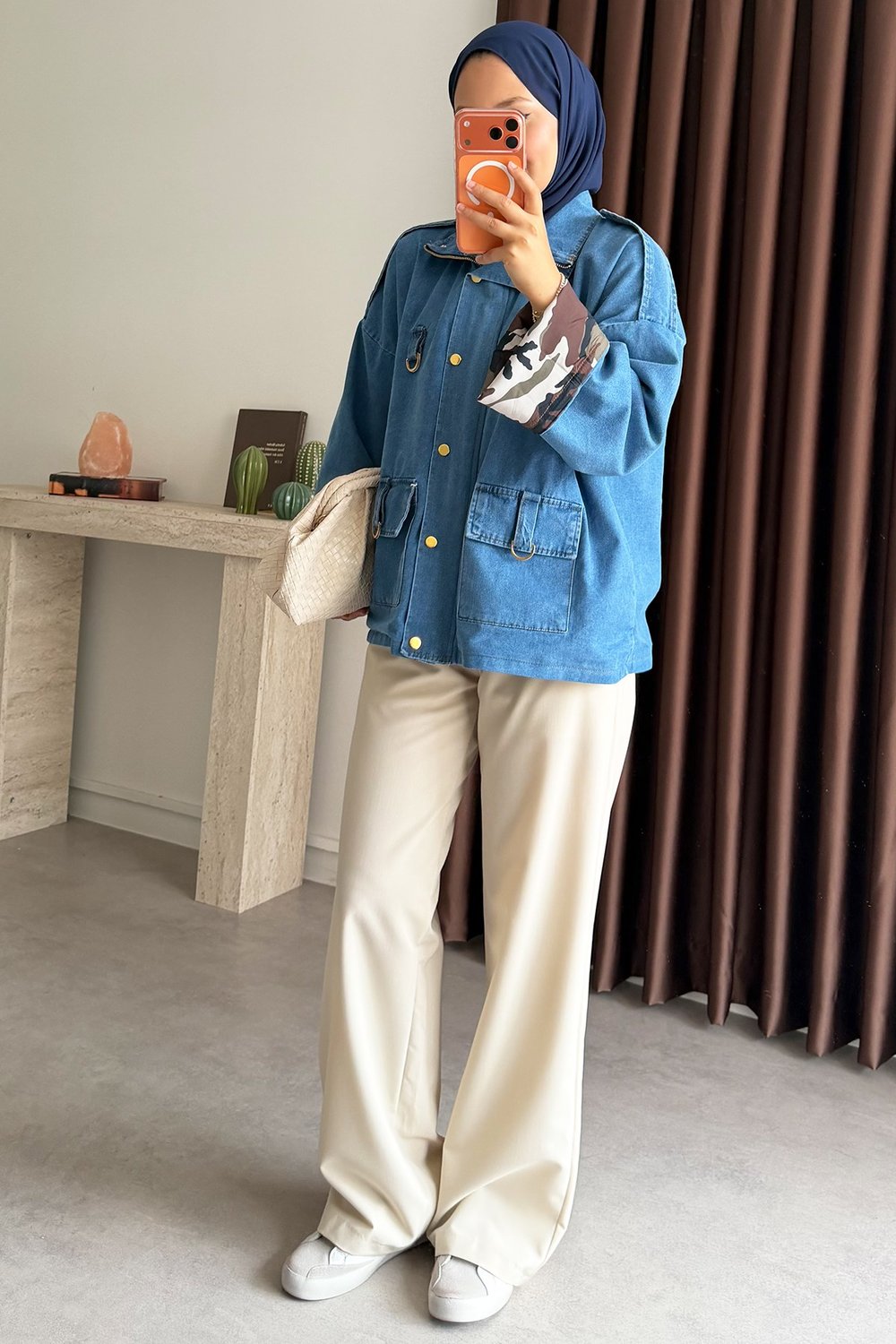 Astarlı Denim Ceket - Açık Kot