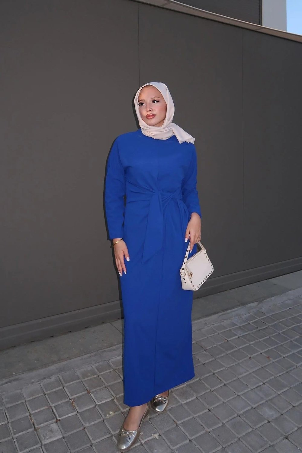 Baglamalı Elbise 4-6680- LACİVERT