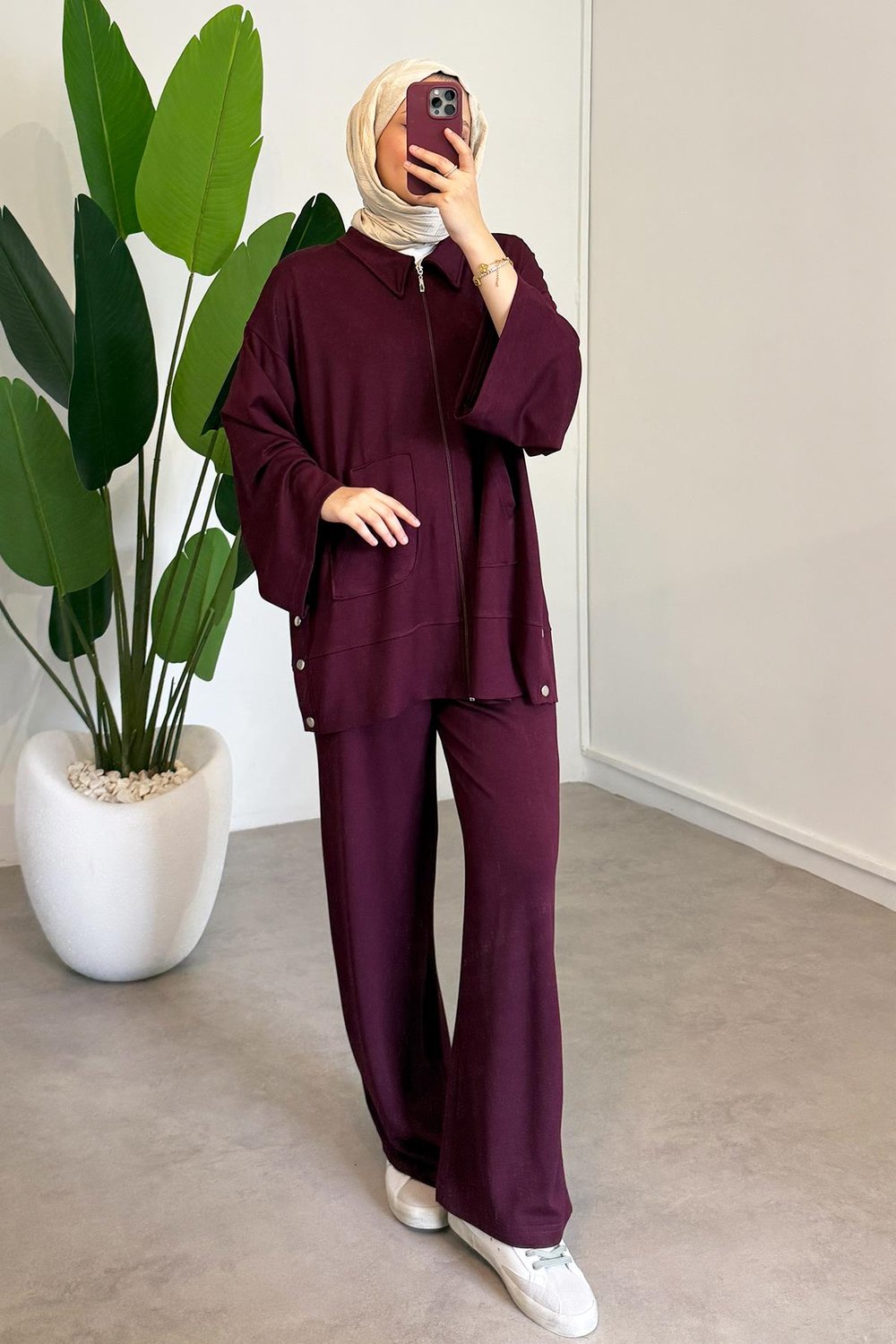 Çıtçıtlı Oyşo Takım - Bordo