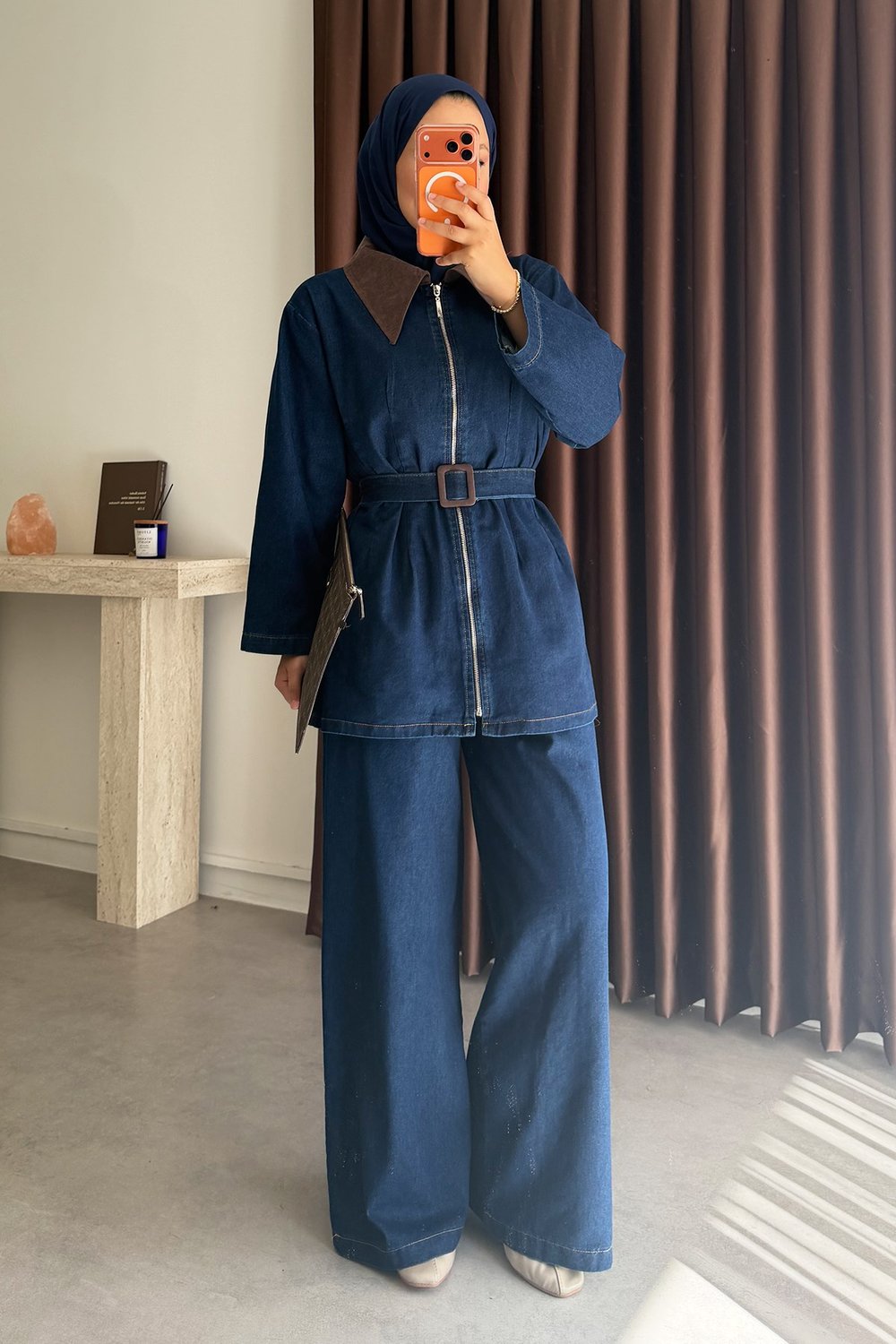 Garnili Denim Takım - Koyıu Kot