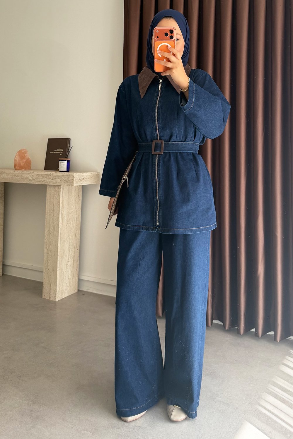 Garnili Denim Takım - Koyıu Kot