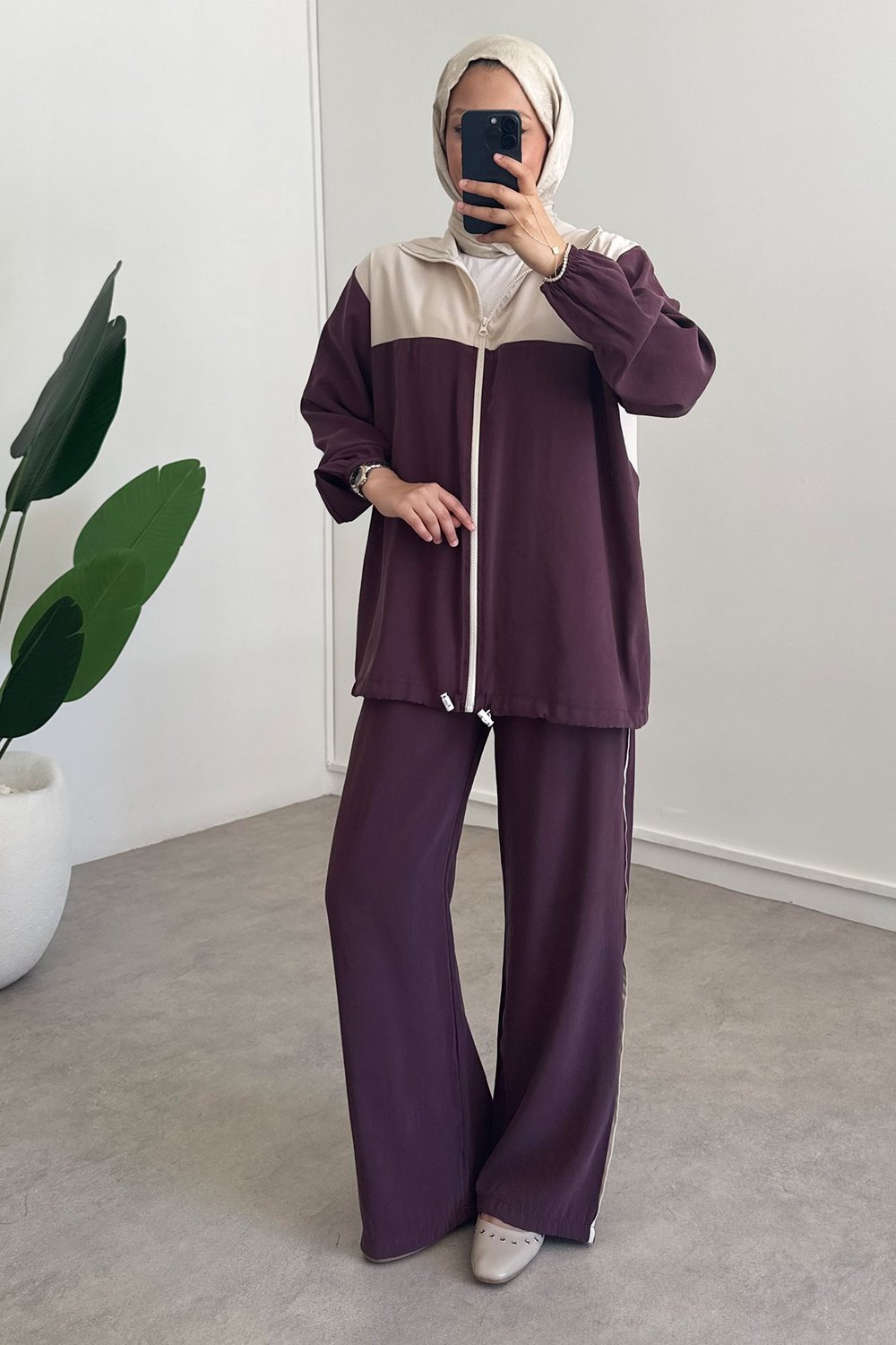 Garnili Modal Takım - Bordo