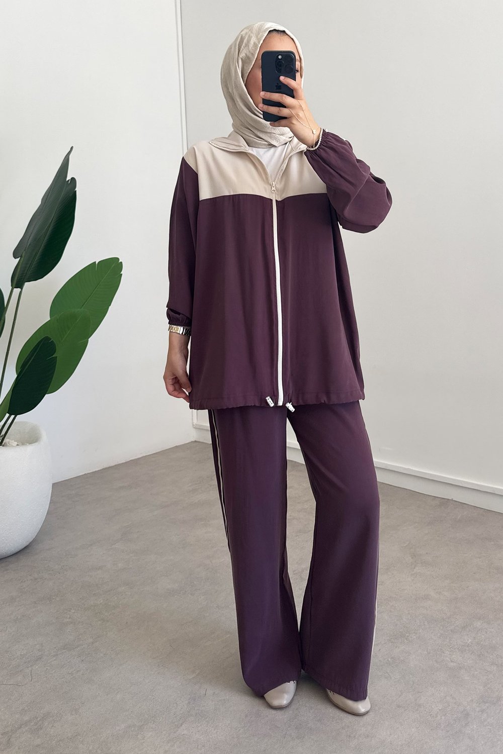 Garnili Modal Takım - Bordo