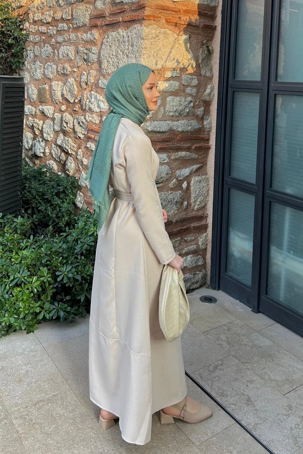 Kemerli Elbise 9-15501 - BEJ