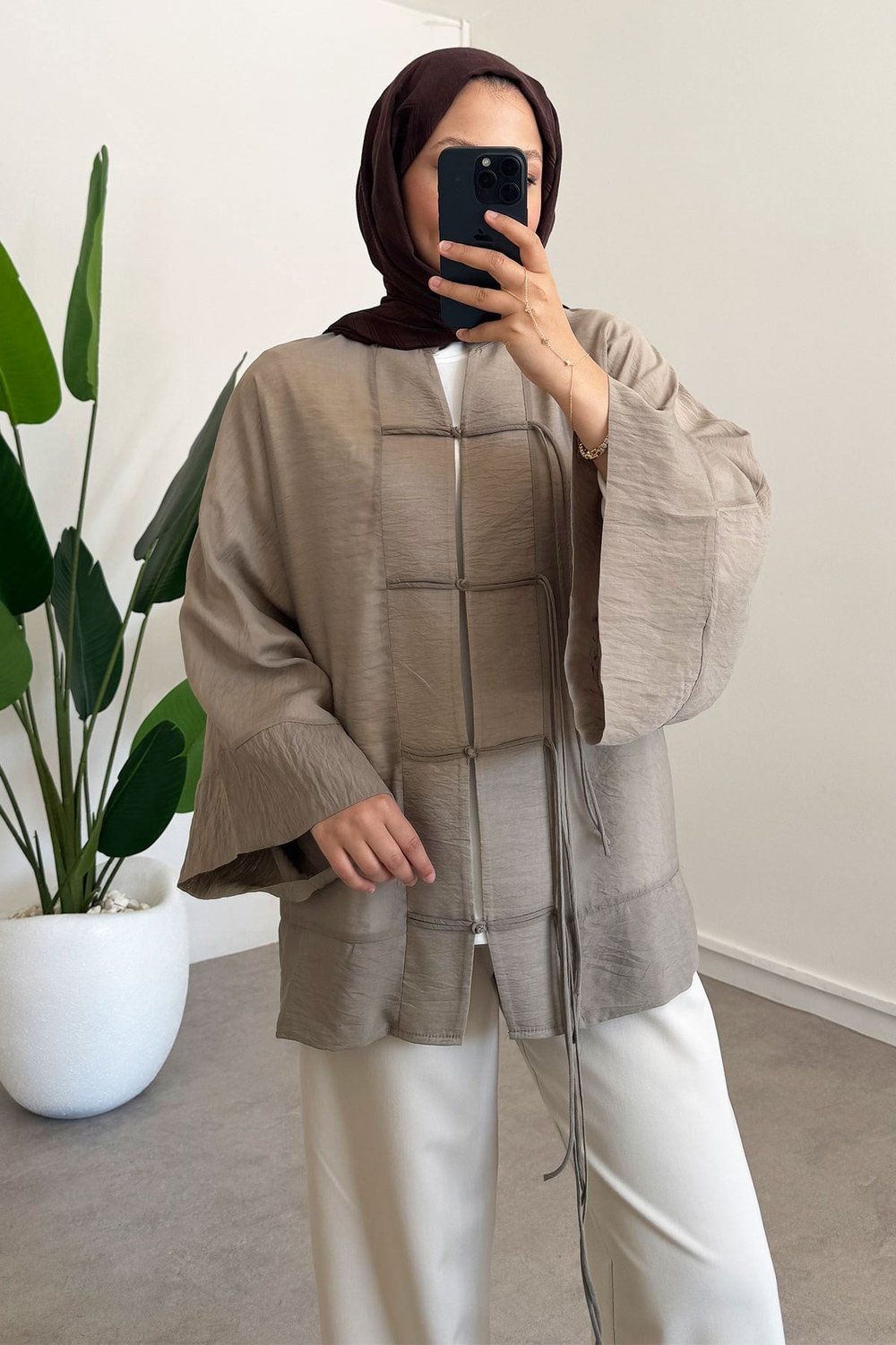 Kimono Ceket - Bej