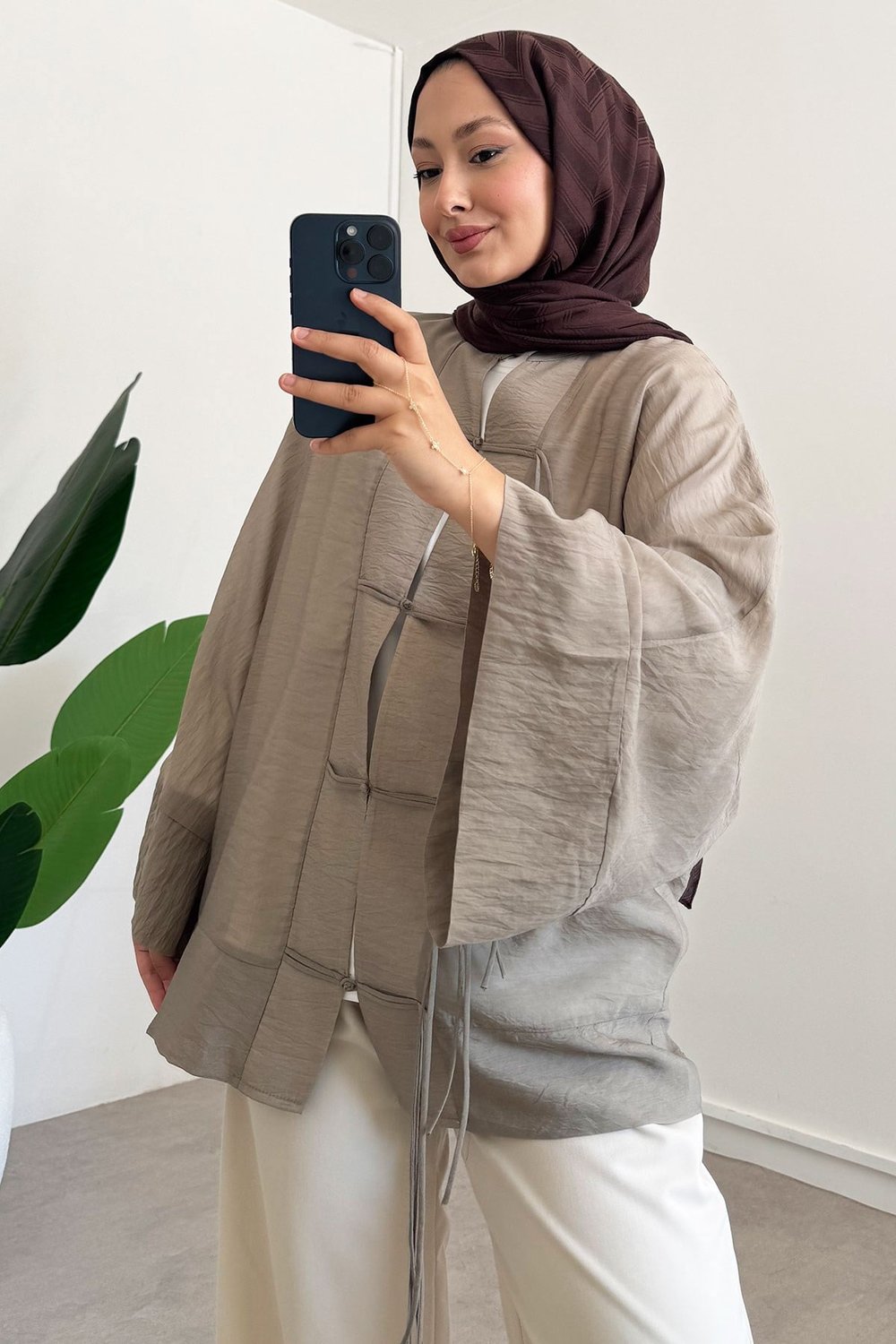 Kimono Ceket - Bej