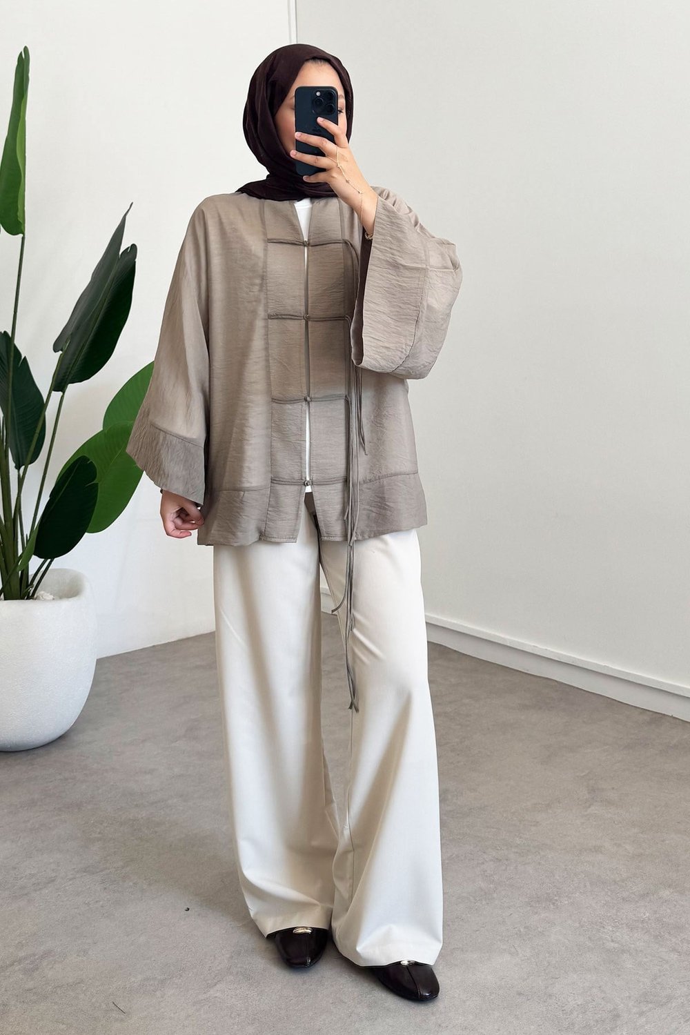 Kimono Ceket - Bej