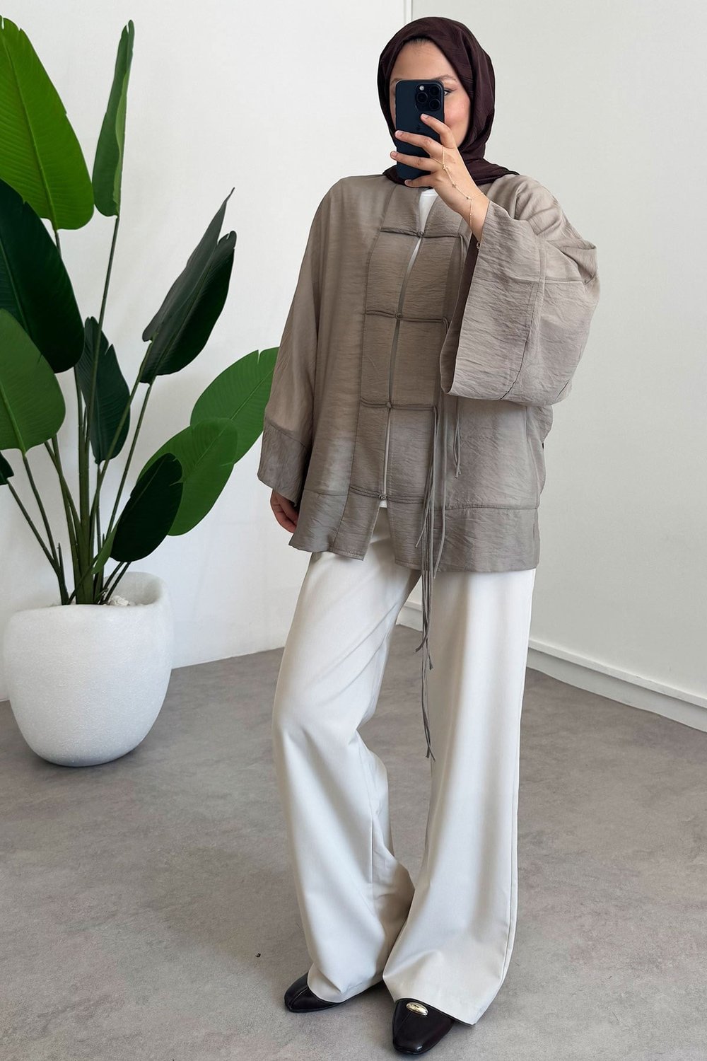 Kimono Ceket - Bej