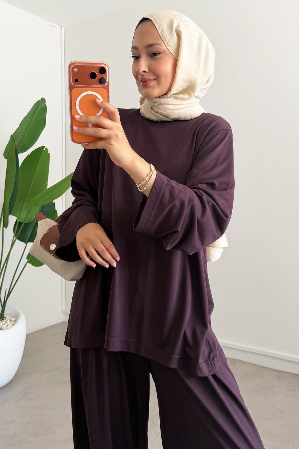 Oysh Pantolonlu Takım - Bordo