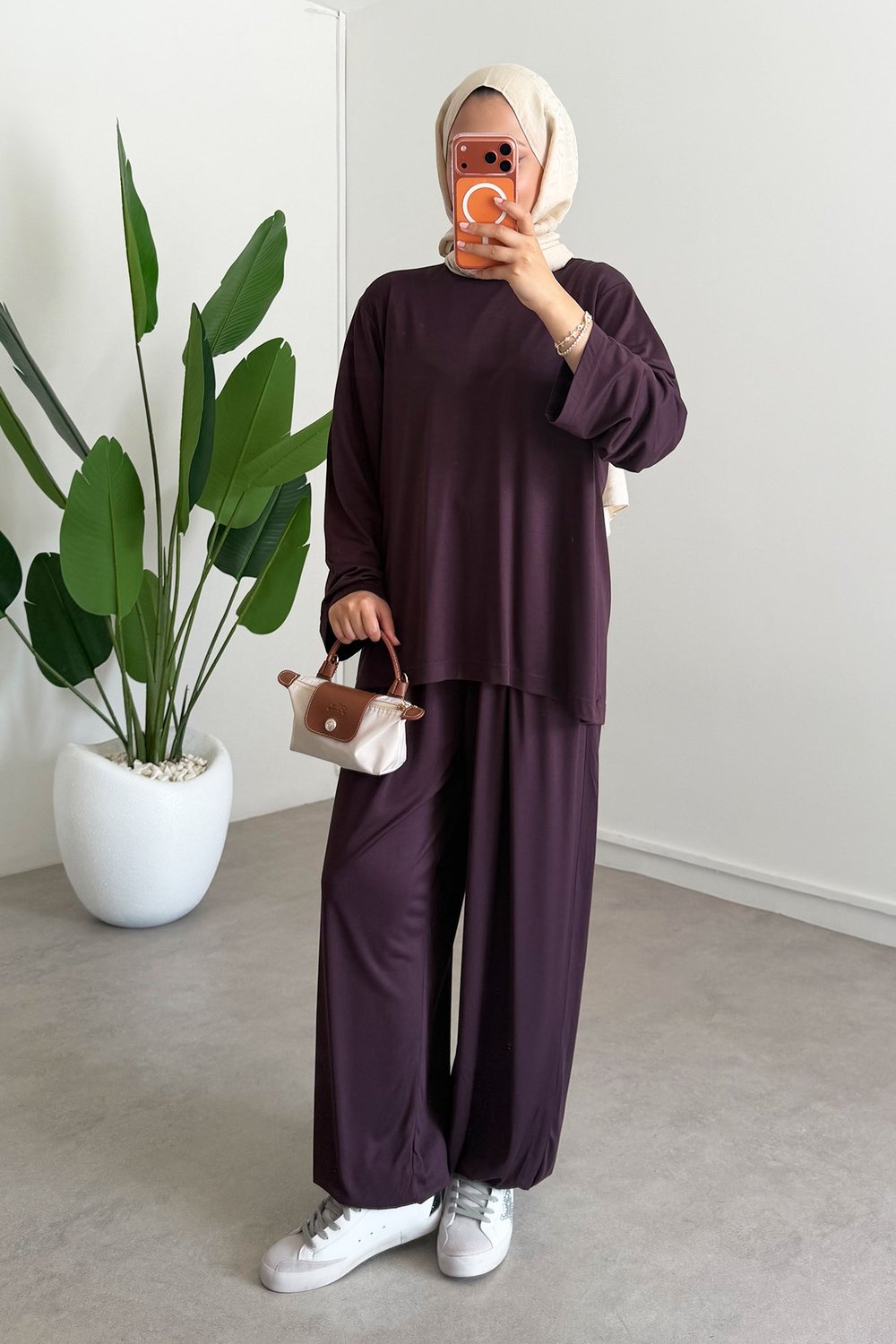 Oysh Pantolonlu Takım - Bordo