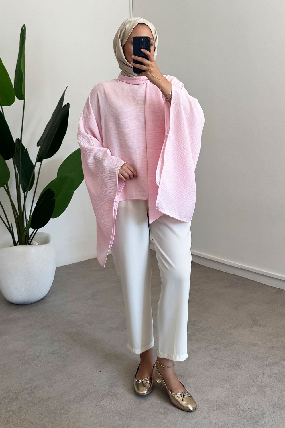 Panço Keten Gömlek - Pembe