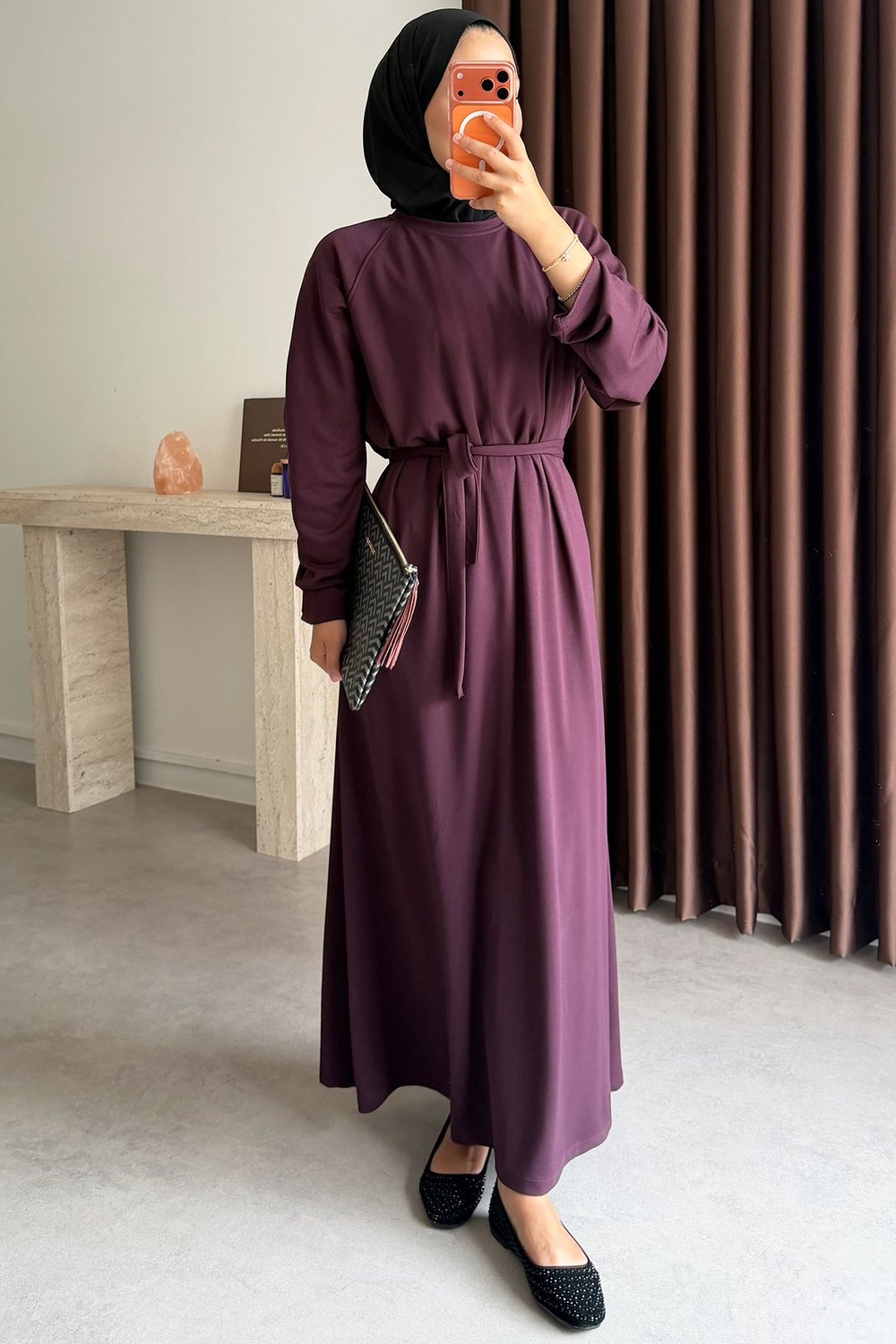 Reglan Kol  Oysh Elbise - Bordo
