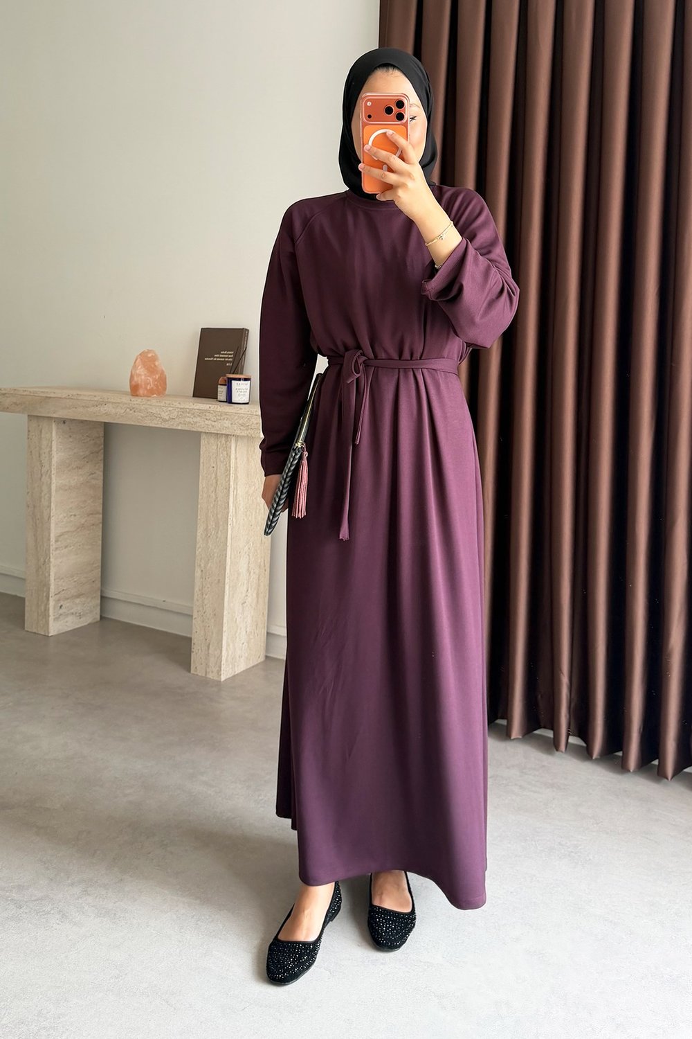 Reglan Kol  Oysh Elbise - Bordo