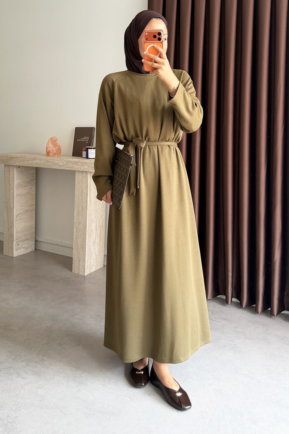 Reglan Kol  Oysh Elbise - Olive
