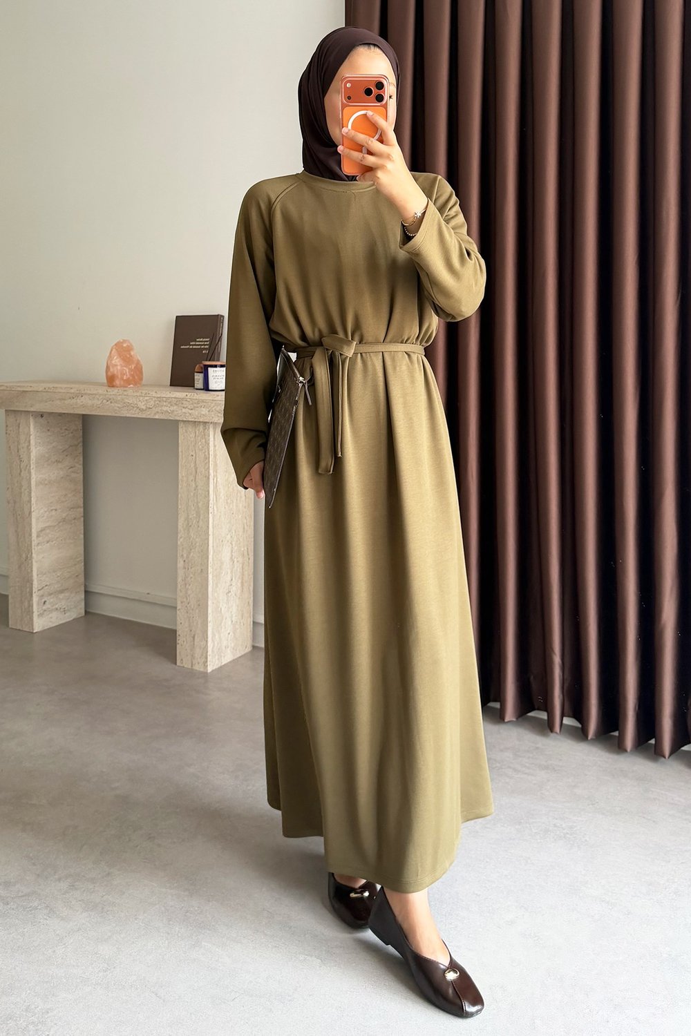 Reglan Kol  Oysh Elbise - Olive
