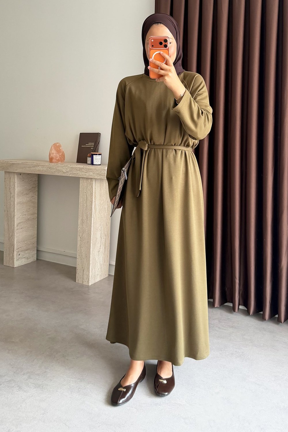 Reglan Kol  Oysh Elbise - Olive
