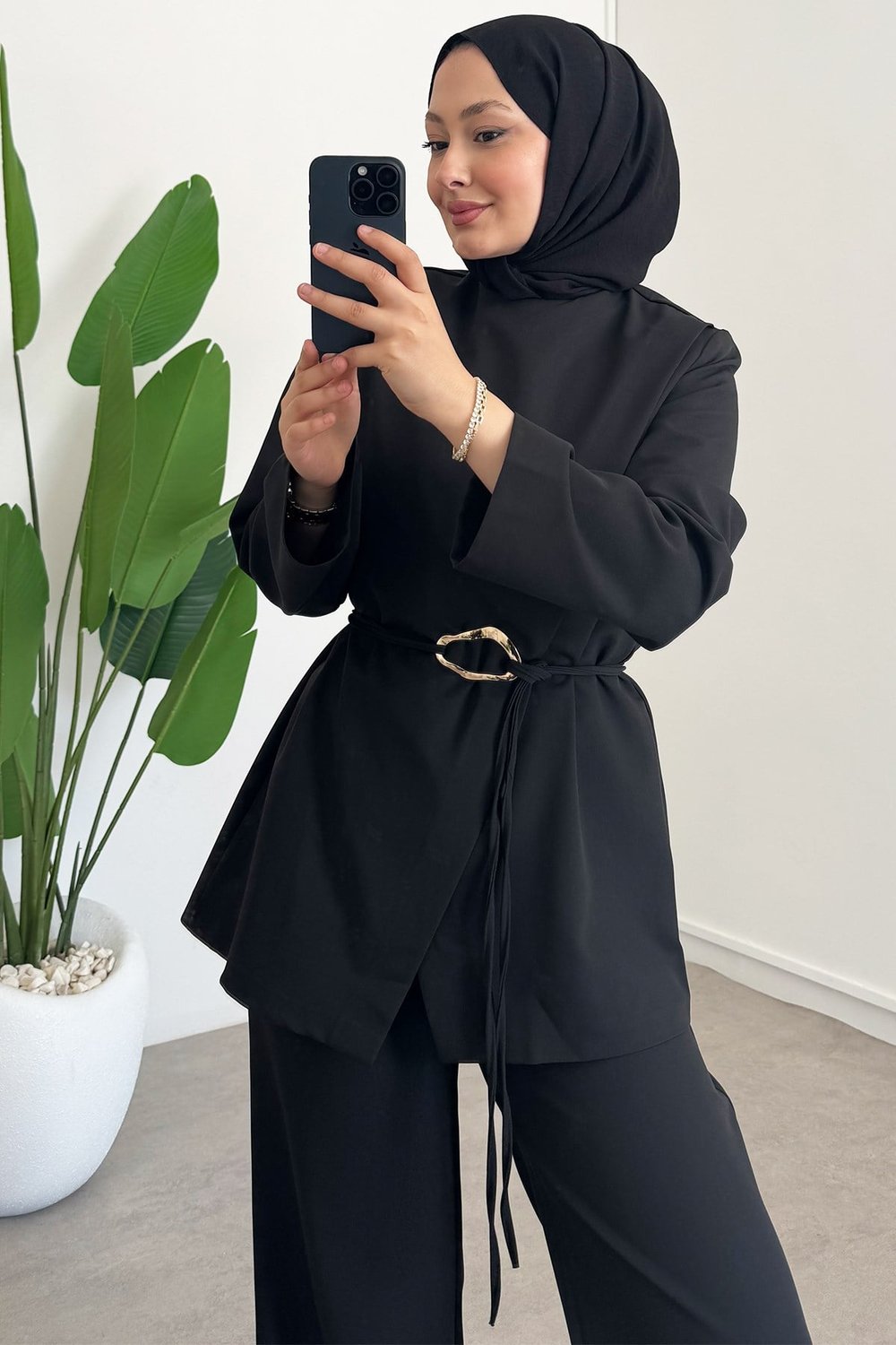 Tokalı Double Takım - Siyah